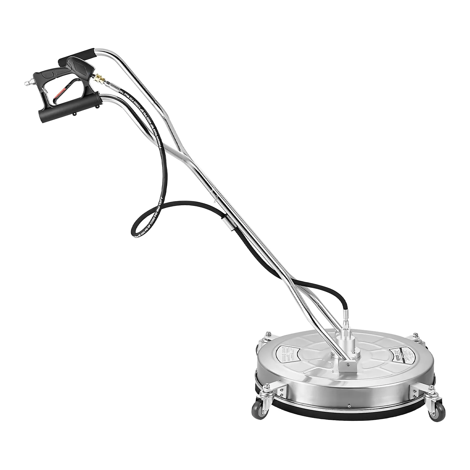 VEVOR Nettoyeur de surface pour nettoyeur haute pression 612 mm, accessoire nettoyeur sol en acier inox avec 4 roues, 276 bar max. connecteur 0,95 cm 2 buses de pulvérisation pour béton patio trottoir