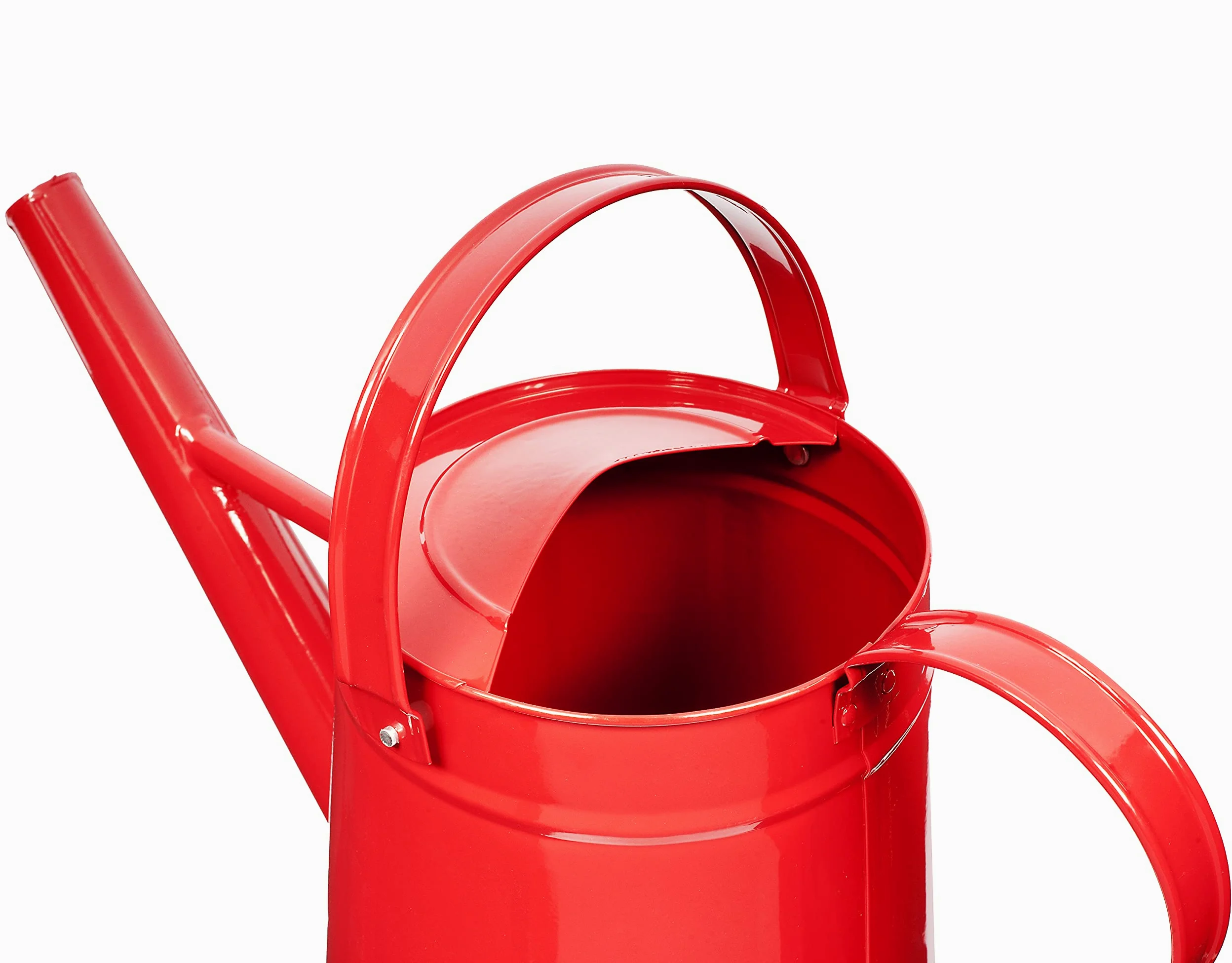 Tierra Garden Arrosoir d'extérieur en métal, acier galvanisé de 1,2 gallon avec tête d'arrosage - Rouge