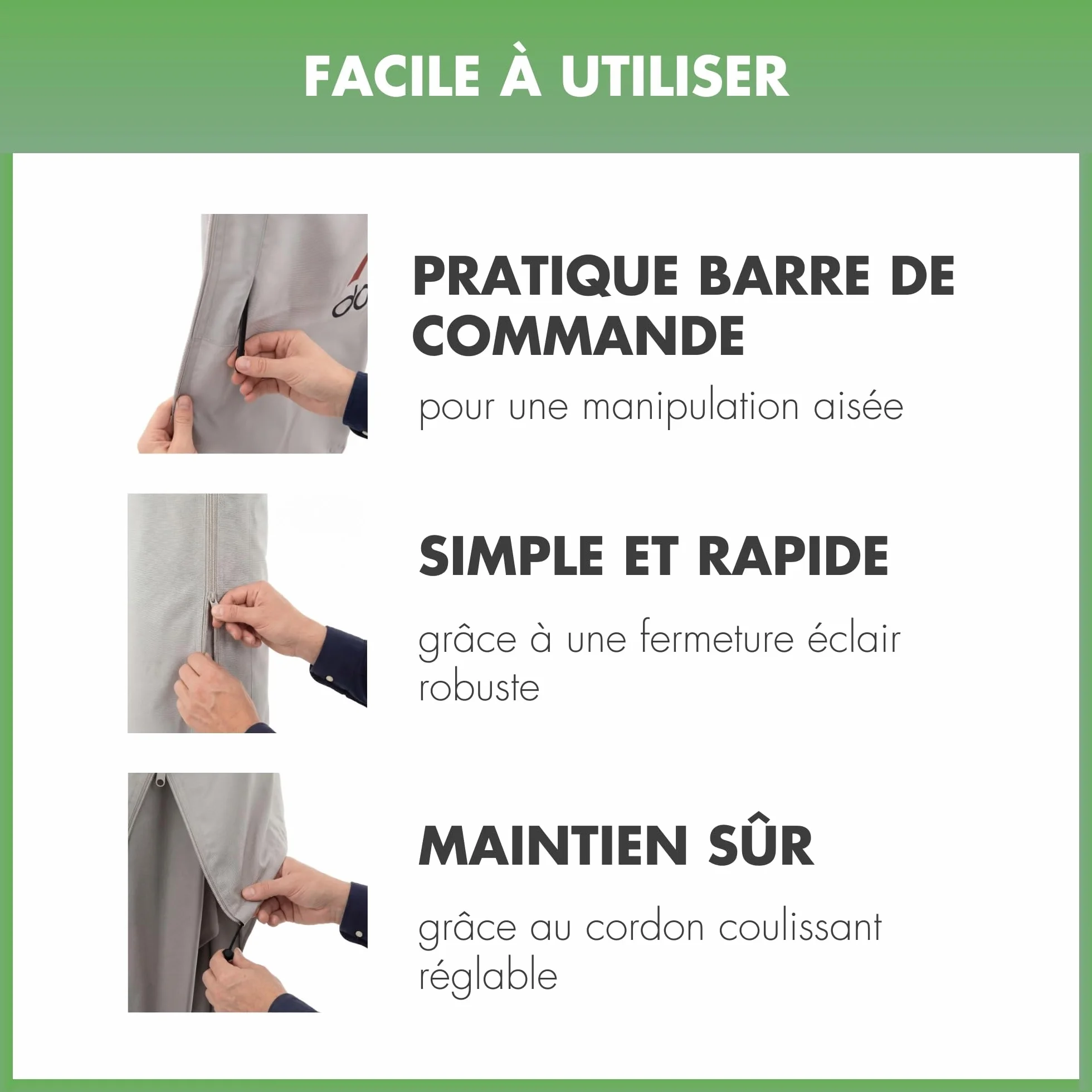 Doppler Housse Parasol Jardin Jack mât Central Protection diamètre 350cm Couverture résistante intempéries Fermeture éclair