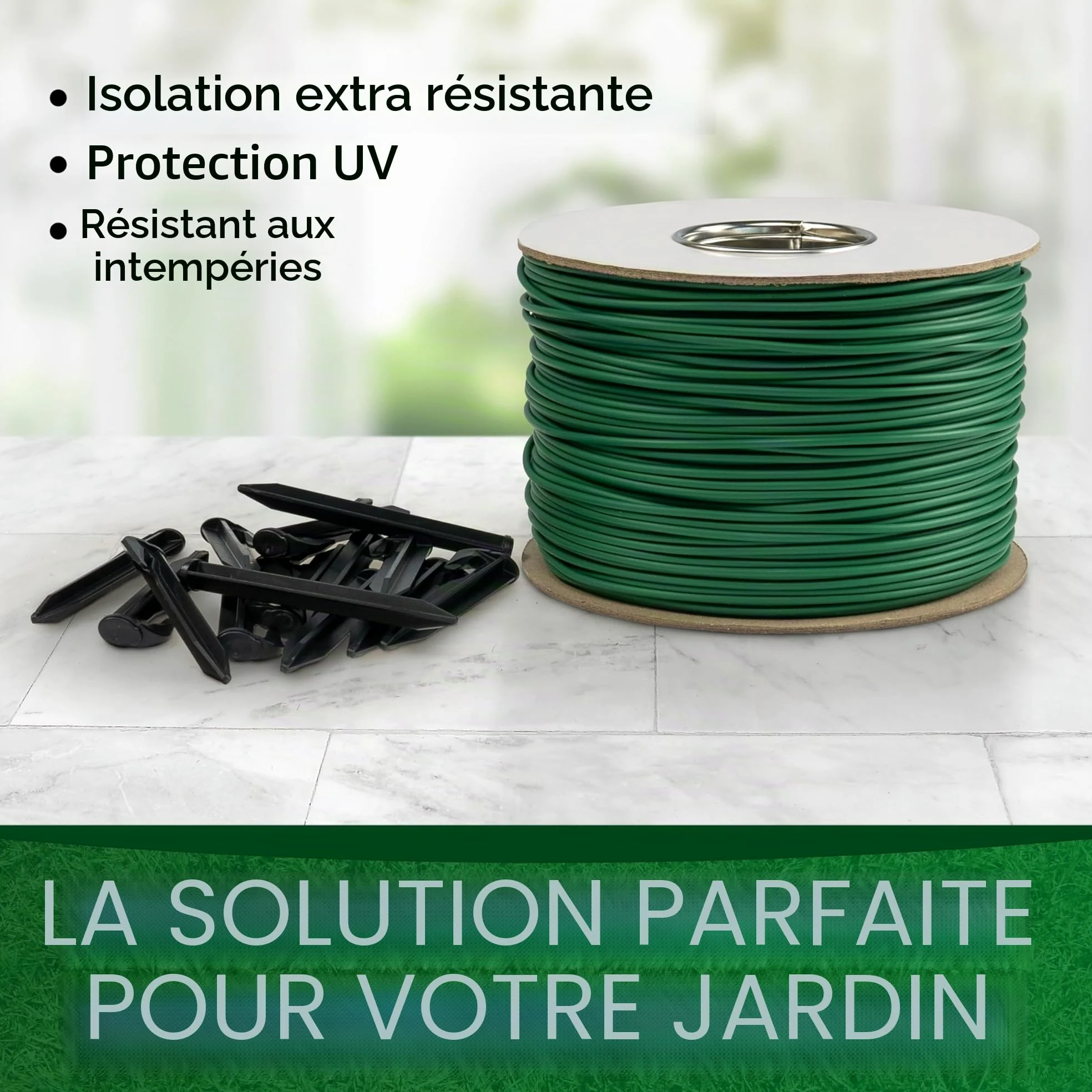Genisys Fil périphérique câble pour Robot Tondeuse - Compatible Yard Force - HQ - sur Enrouleur de câble - Ø2,7mm, Longueur:250m