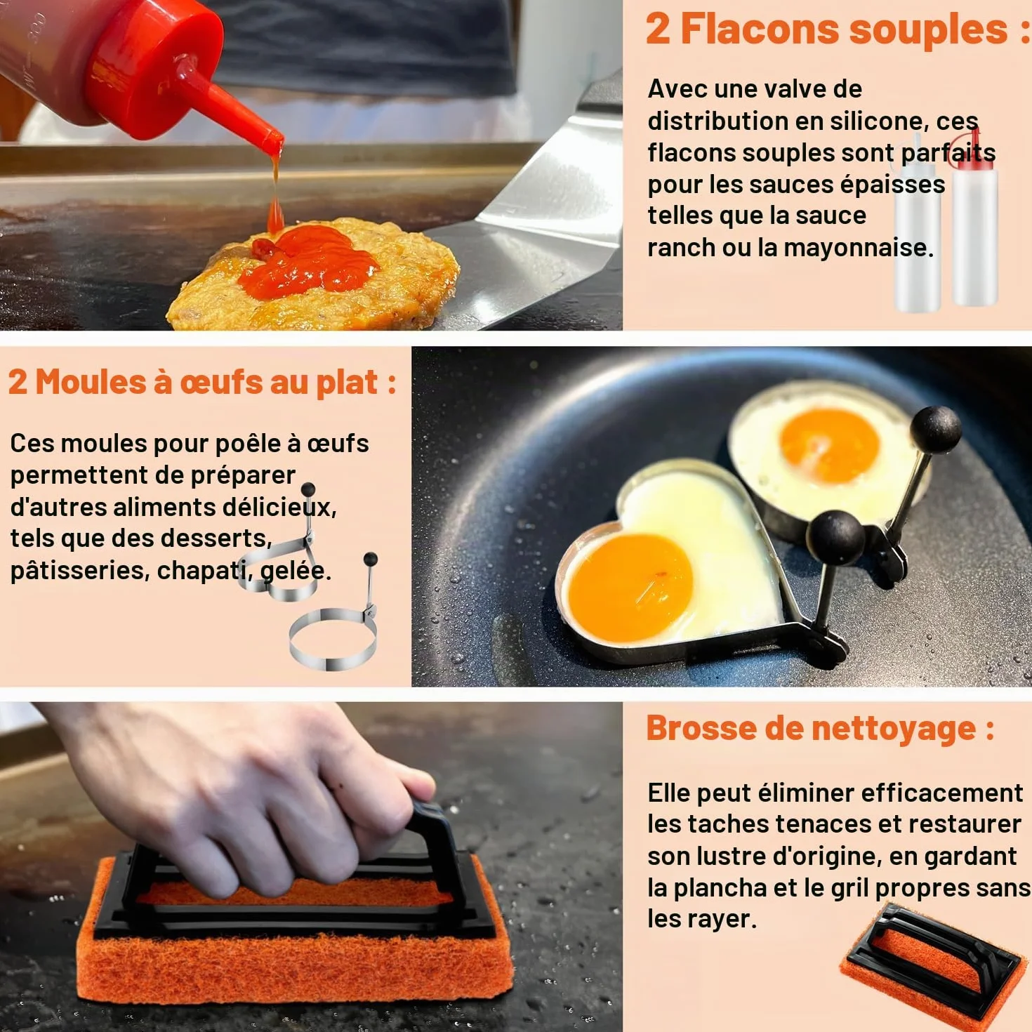 Kit d'accessoires de Barbecue Professionnels 38 Pièces Acier Inoxydable avec Pince, Presse à Hamburger, Sac de Transport