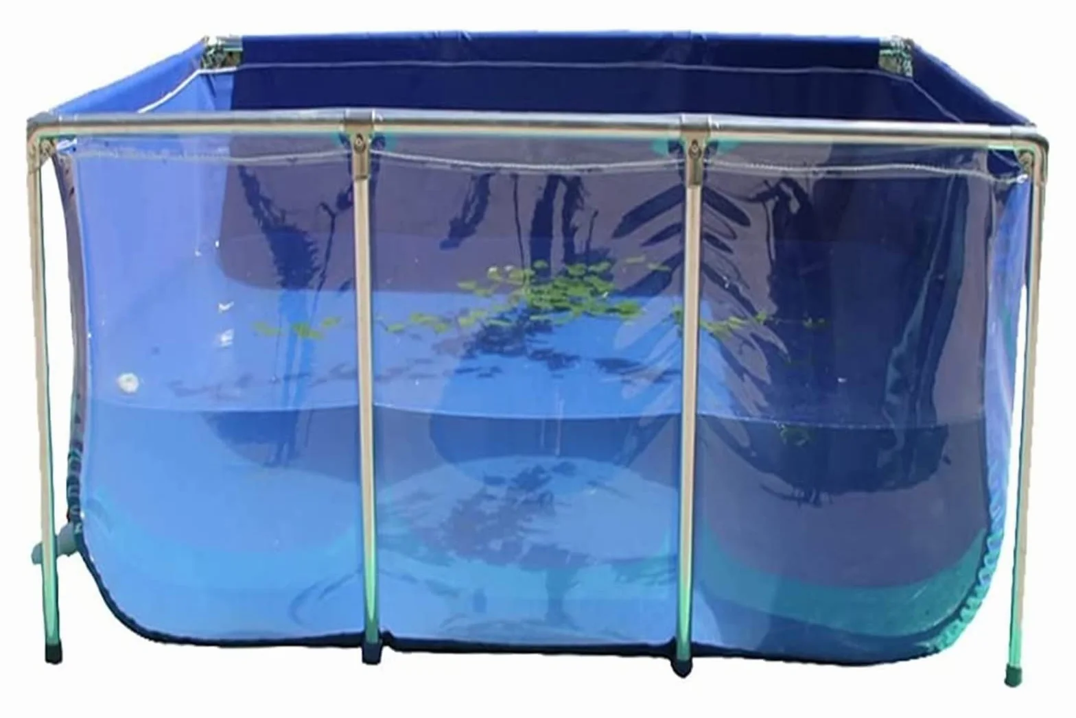 Bassin d'intérieur avec panneau d'observation transparent et vanne de vidange, 200 x 140 x 61 cm, idéal pour l'élevage de poissons, les jeux d'eau et la décoration extérieure. Aquarium résis