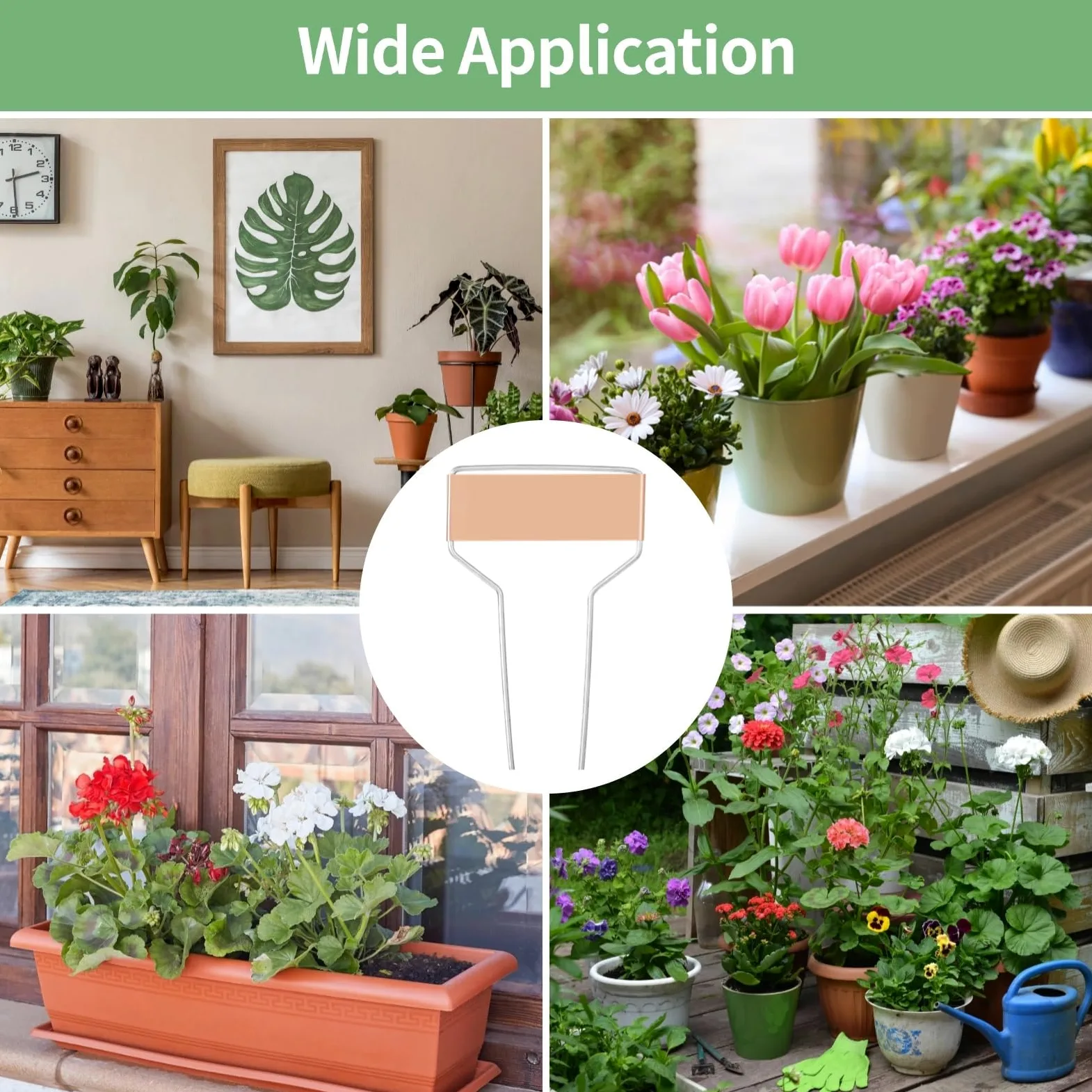 Lot de 80 étiquettes de jardin en cuivre de 10,2 cm avec double piquets en aluminium et 2 marqueurs pour une utilisation en intérieur et en extérieur