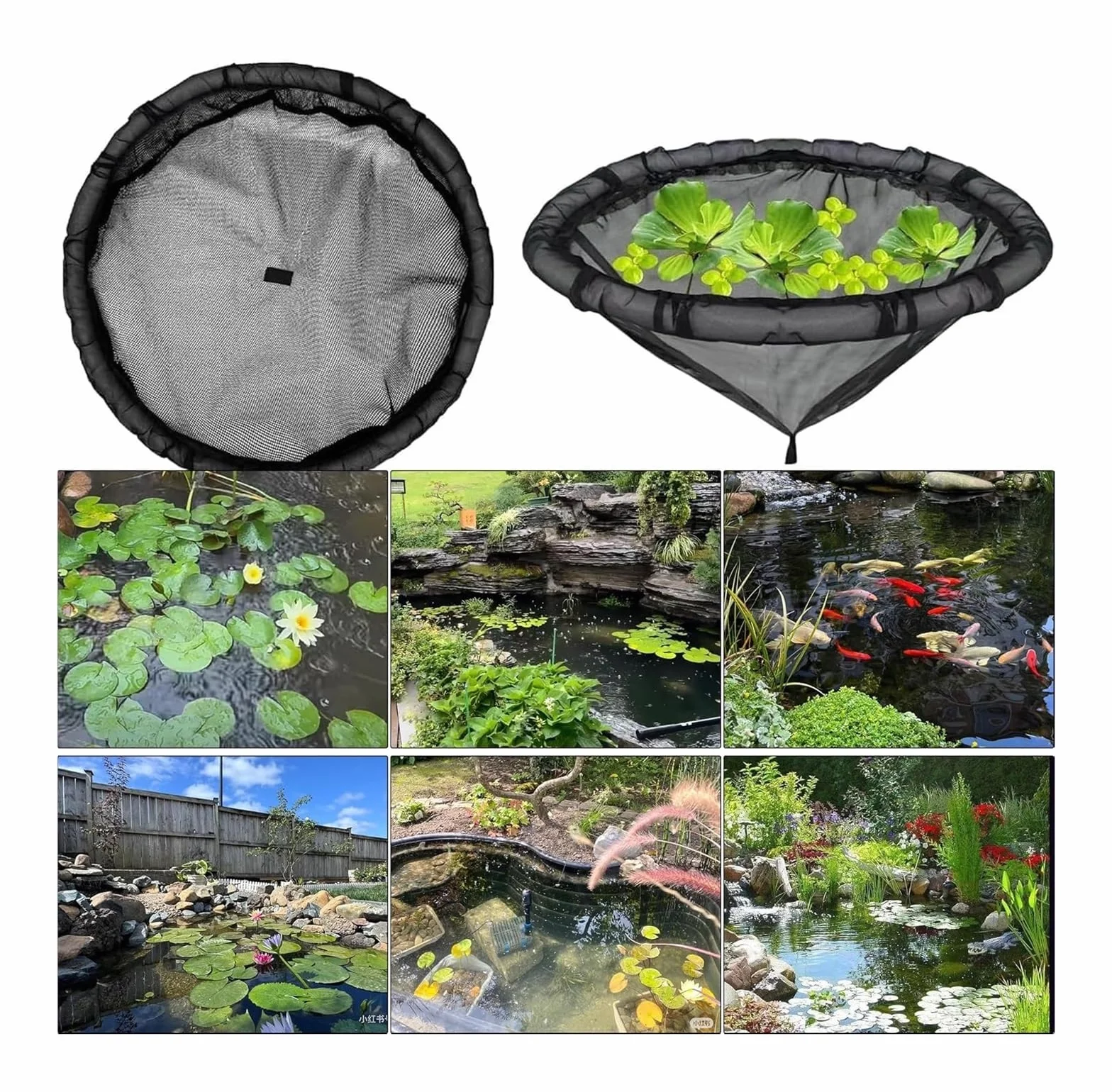 Barrière flottante en forme de flore pour poissons 80 cm protection plantes flottantes étang
