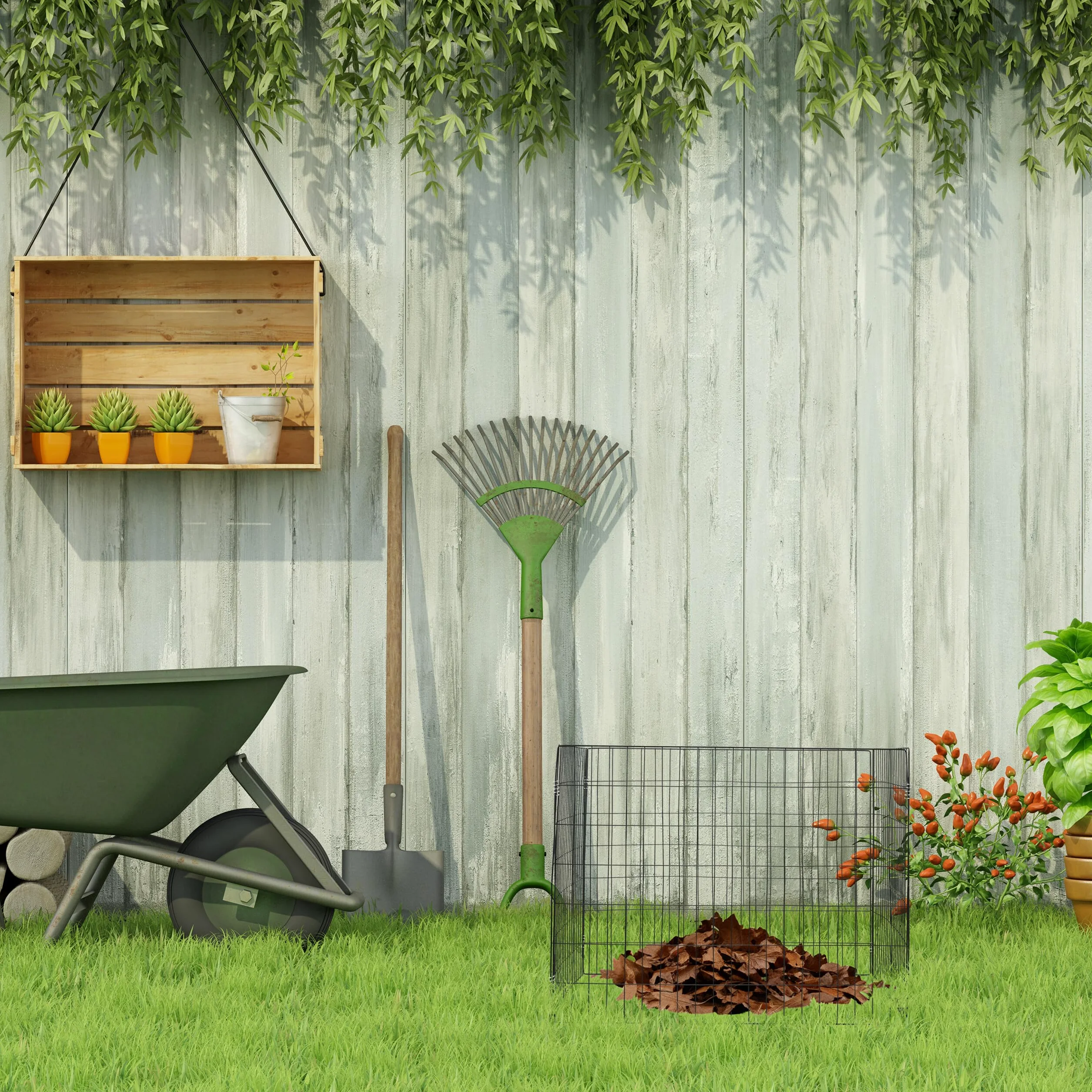 Relaxdays Composteur de Jardin en métal, lot 3, 560 litres, Acier, H x L x P : 70 x 90 x 90 cm, Noir