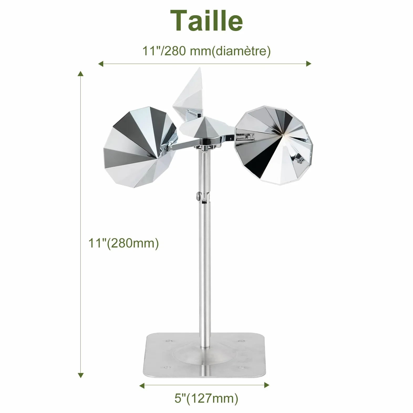 OFFO Anti Pigeon,Effaroucheur Oiseaux pour Balcon,Réflexion à 360°,Repulsif Pigeon avec Base en Aluminium,Effaroucheur Pigeons pour Jardin,Toit,Balcon