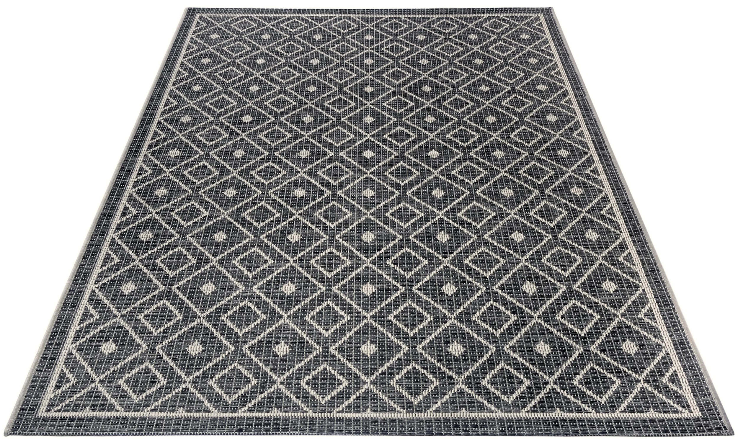 HANSE Home Lahal Tapis d'extérieur résistant aux intempéries, Motif géométrique Moderne, en Losanges, imperméable, Robuste, Tissu Plat, pour Jardin, Balcon, terrasse, Salon, Gris Beige, 190 x 290 cm