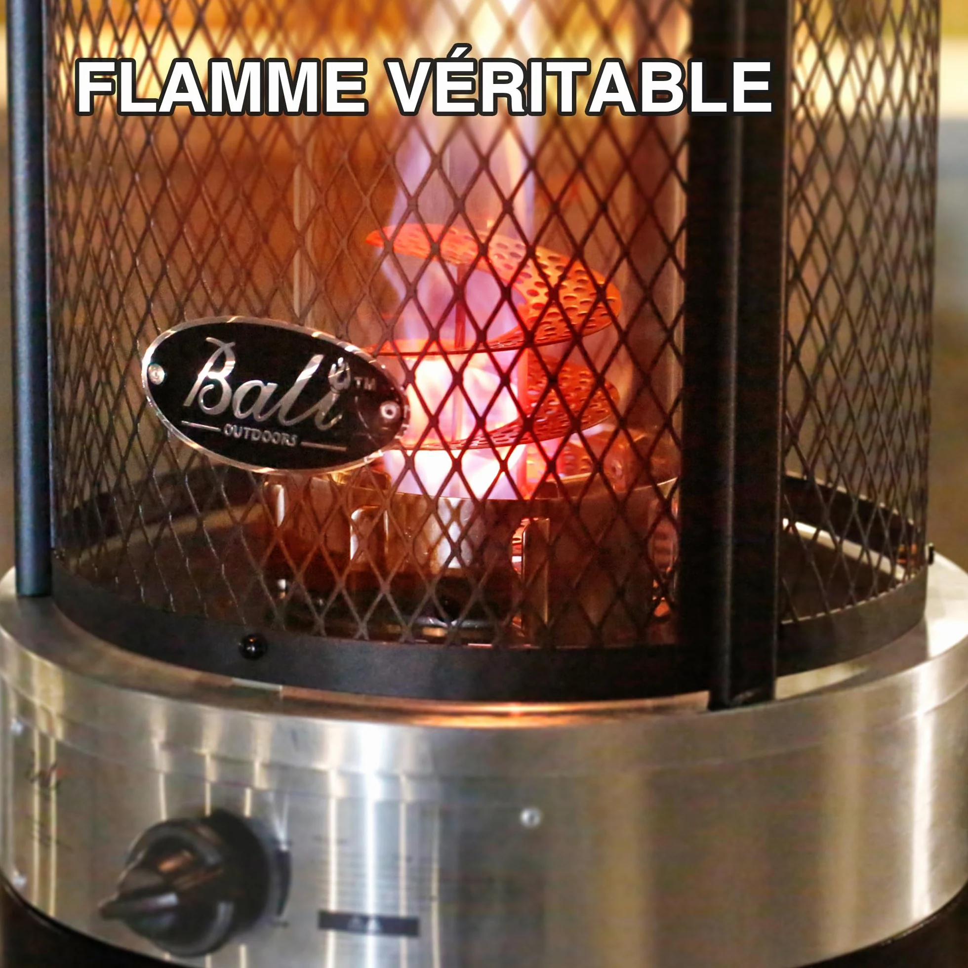 BALI OUTDOORS Chauffage de terrasse 11KW gaz extérieur mobile avec housse de pluie