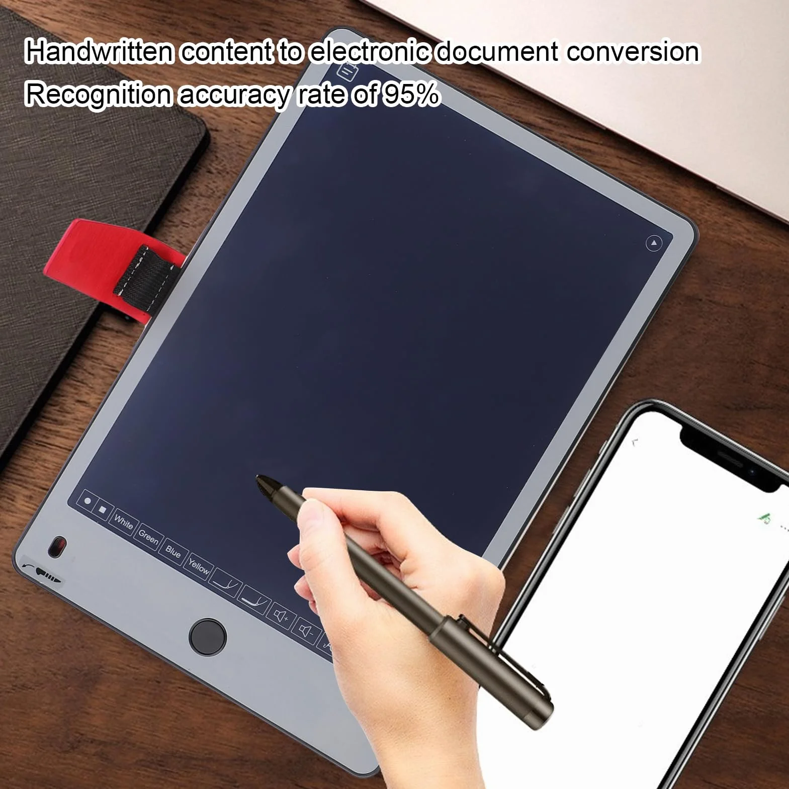 Ensemble D'écriture à Stylet Intelligent avec Bloc-Notes Numérique, Tablette de Synchronisation AI pour la Prise de Notes, Conversion OCR, Enregistrement