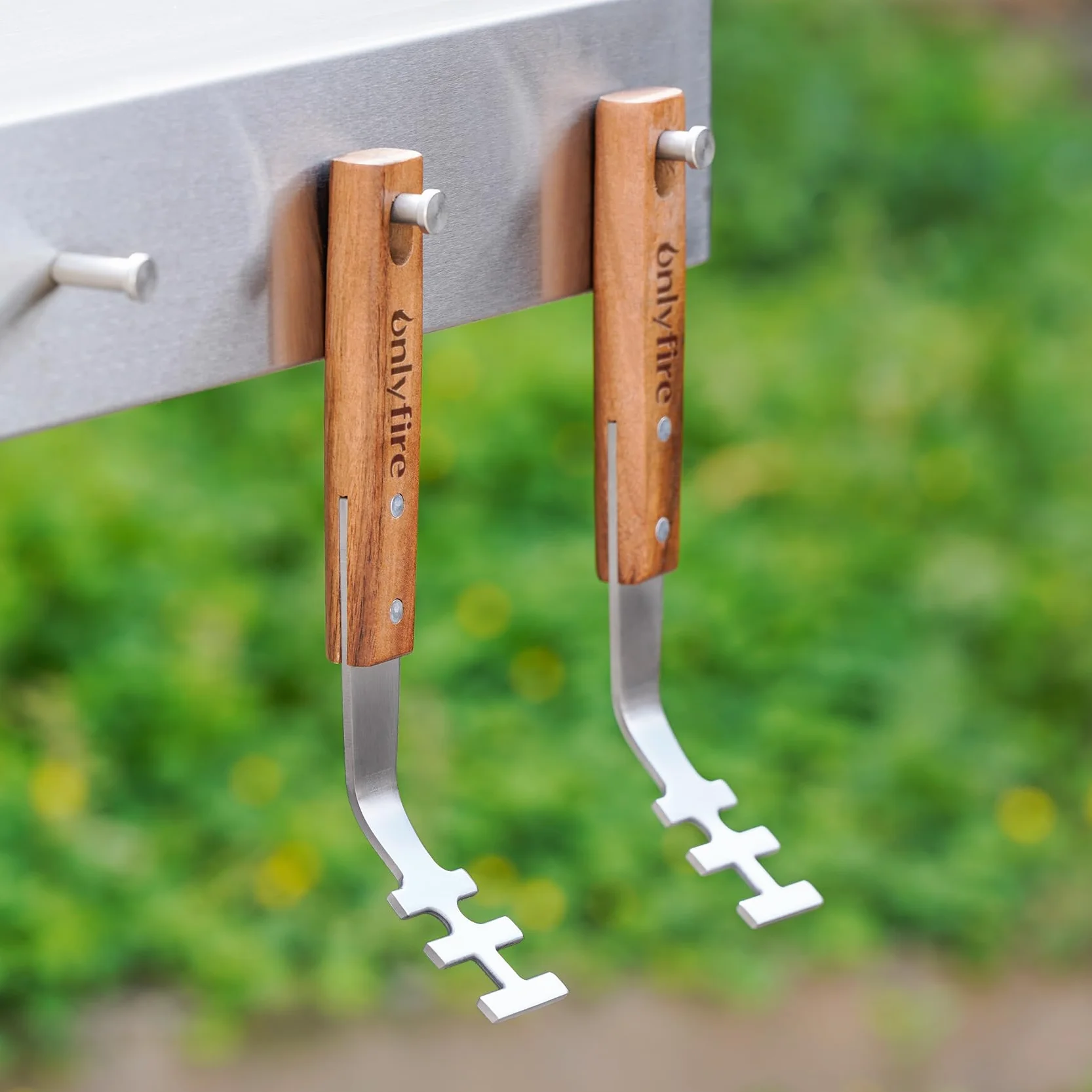 Onlyfire Leve à Grille de Barbecue en Acier Inoxydable - 2 Pièces - Ustensiles Universels pour BBQ