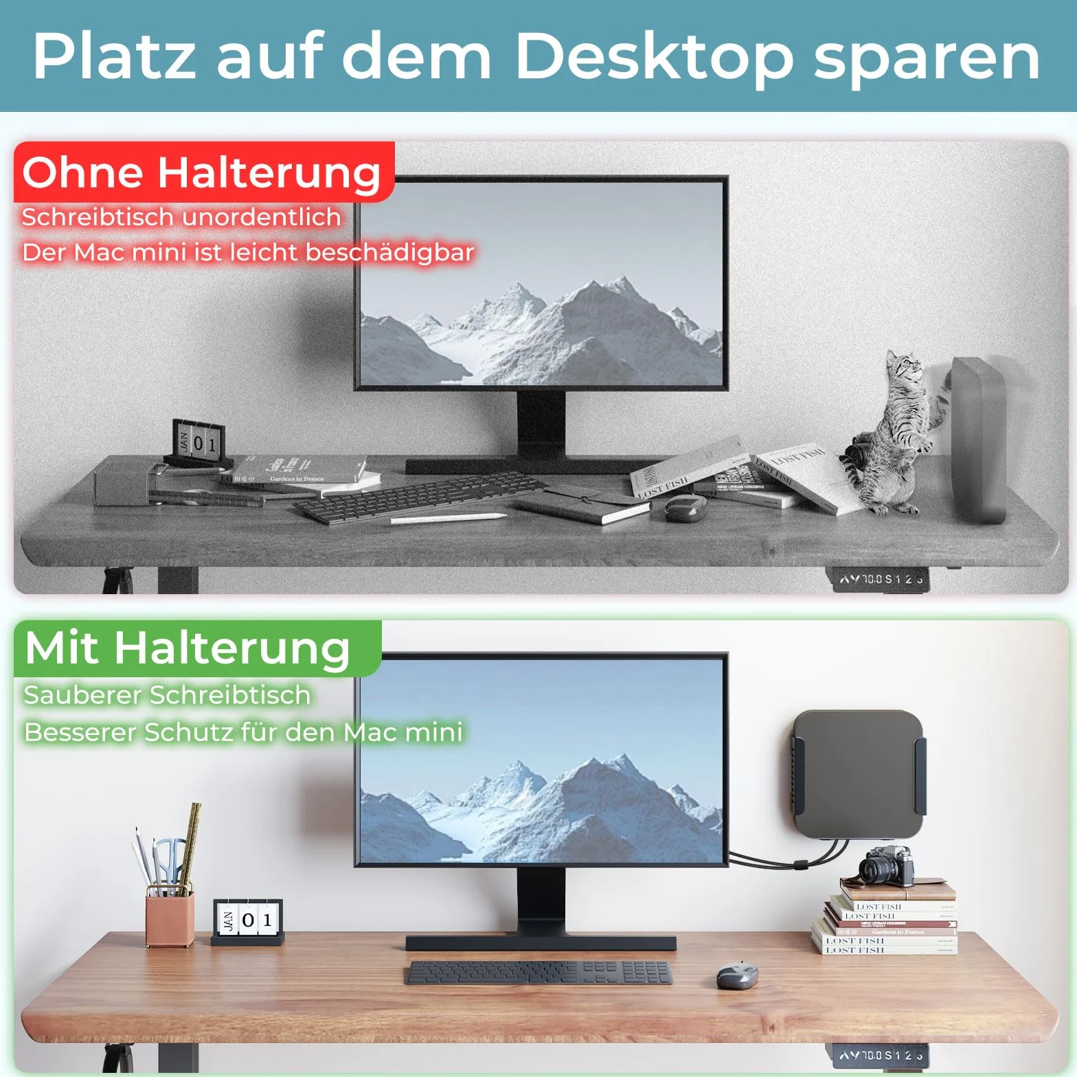 Support en métal compatible Mac Mini M1 M2 M2 Pro VESA mur sous table Dock résistant aux rayures