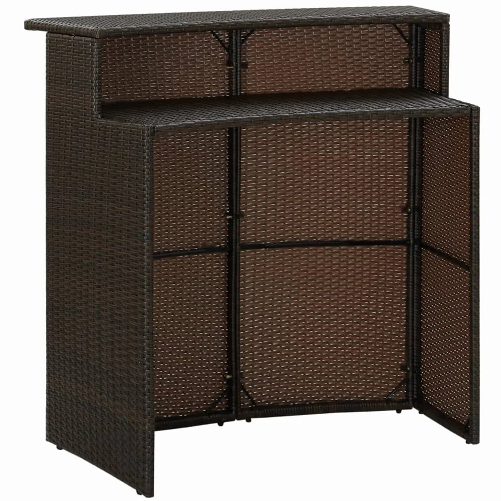 Ensemble de Bar de Jardin avec Coussins 5 pcs Marron Mobilier de Jardin Brun