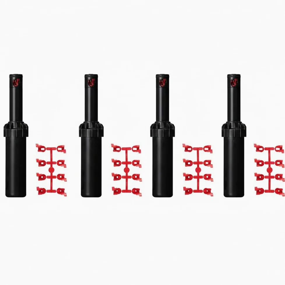 Suinga Lot de 4 Arroseur Hunter PGJ-04, Lot de 4 turbines d'arrosage 1/2" 4,3 à 11,6 m, Noir