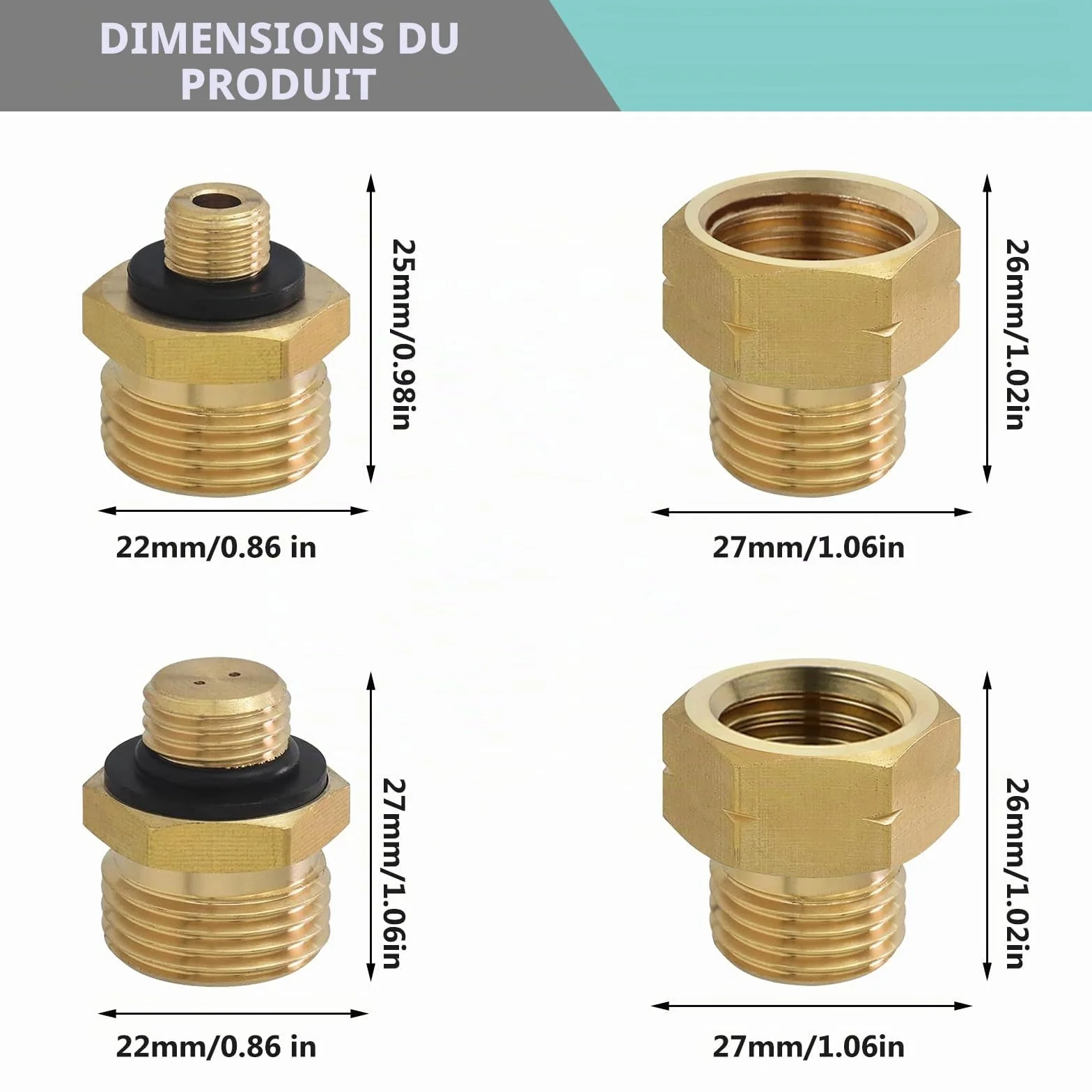 BYZESTY 4 Pièces Adaptateur Bouteille Gaz Camping Gaz Europe N ° 1-4