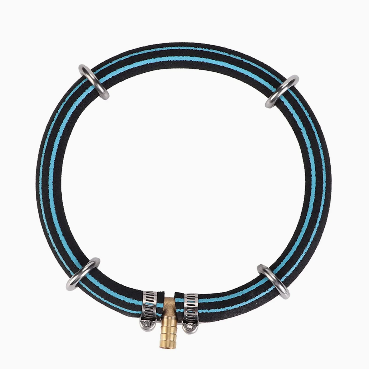 Diffuseur d'air pour bassin en acier inoxydable lesté Aérateur hydroponique KoiPond Tri Ring – Améliore la santé des poissons et des plantes (5 boucles/Ø 55 cm)