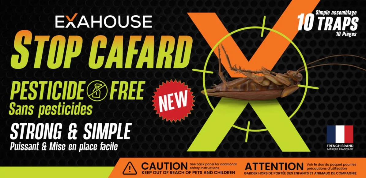 ExaHouse 10 Pièges Anti Cafards Puissant Gel et Poudre Appât, Traitement Anti Cafards sans Insecticide