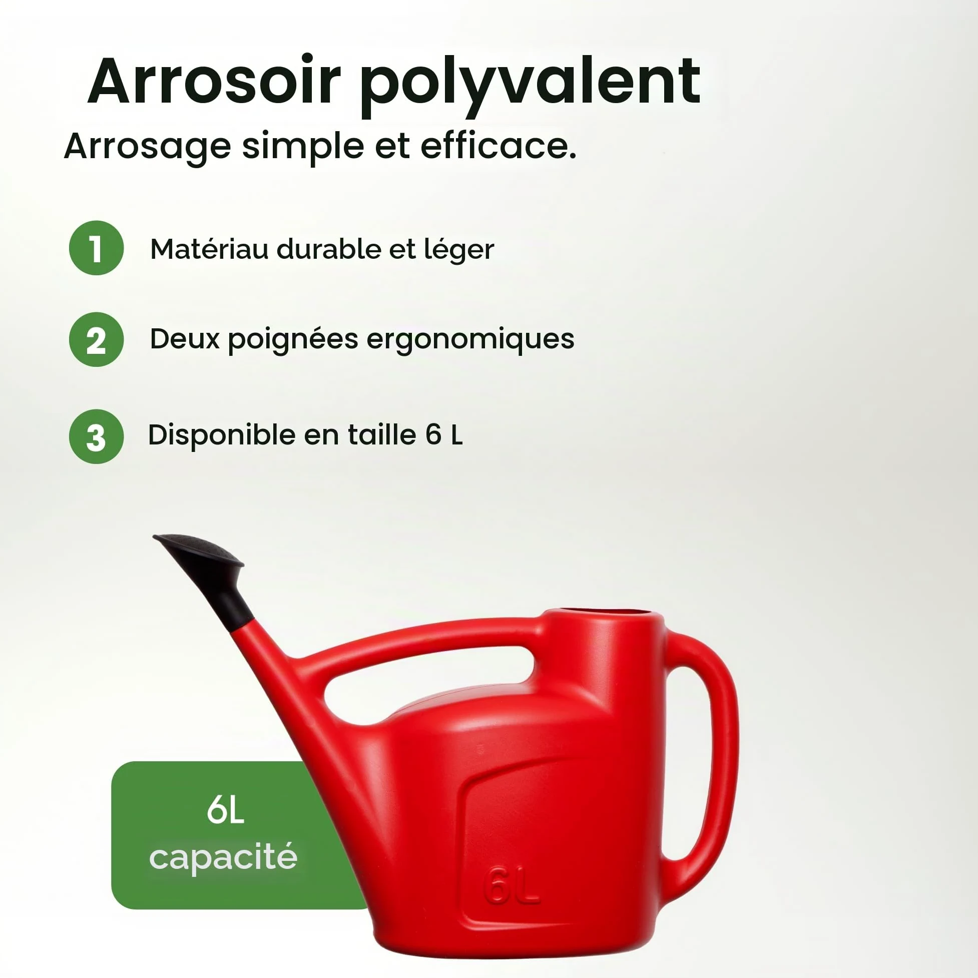 Whitefurze G28WC Arrosoir Rouge 6 l