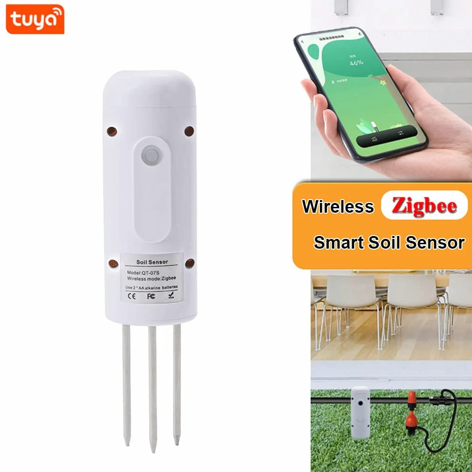 Tuya Zigbee Testeur d'humidité du sol sans fil Détecteur étanche IP67 pour plantation de jardin