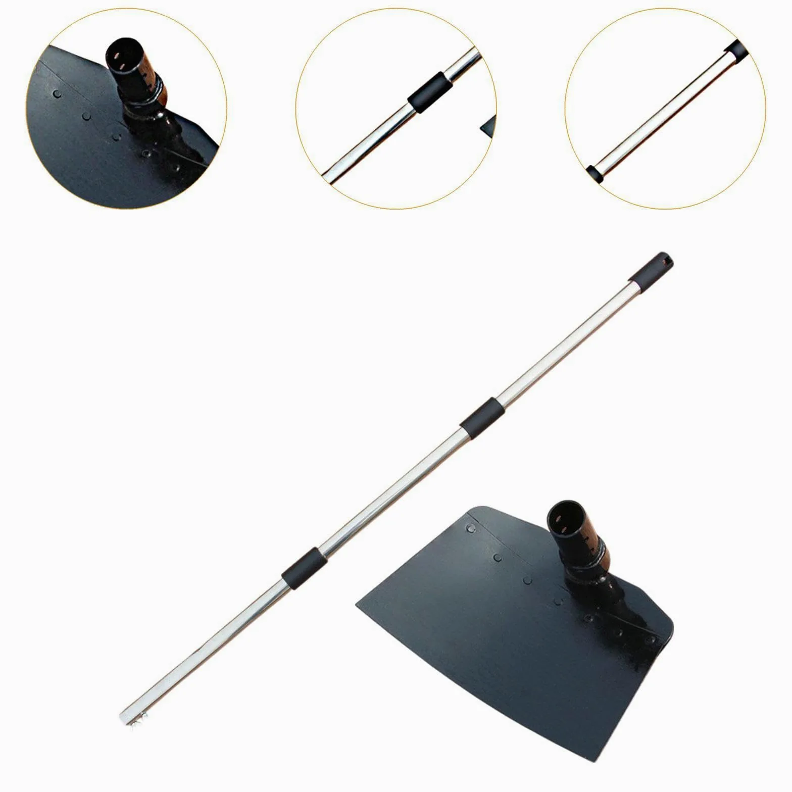 Houe de Jardin Houe de Jardin Acier Inoxydable Manche Télescopique Désherbeur Outil de Jardinage Creuser Aérer Ameublir Convient pour Entretien du Jar, 25cmx16cm