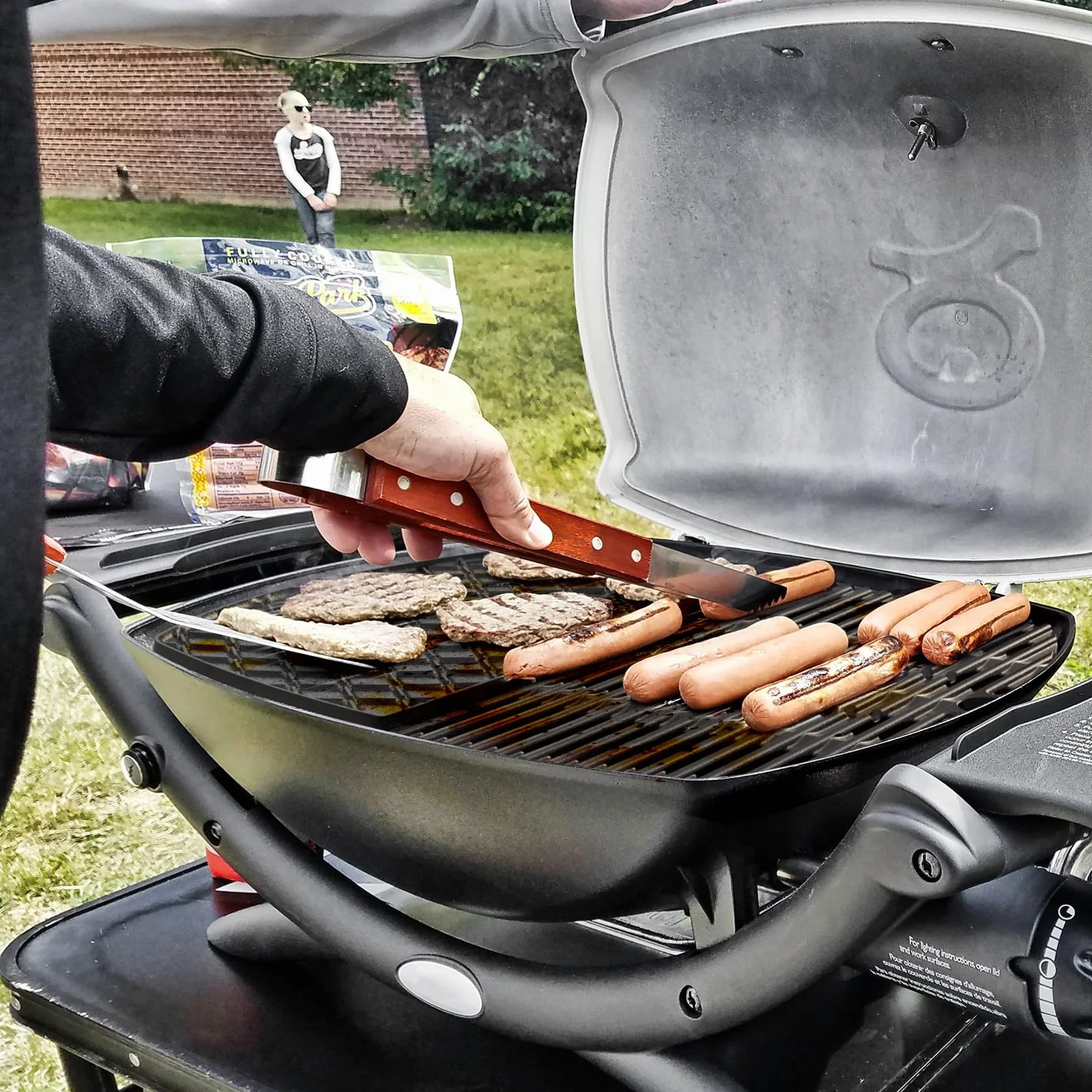 onlyfire Plaque de Cuisson Réversible Grille Weber Q 200/2000 Pièces Rechange 6559 7645 Barbecue Fonte