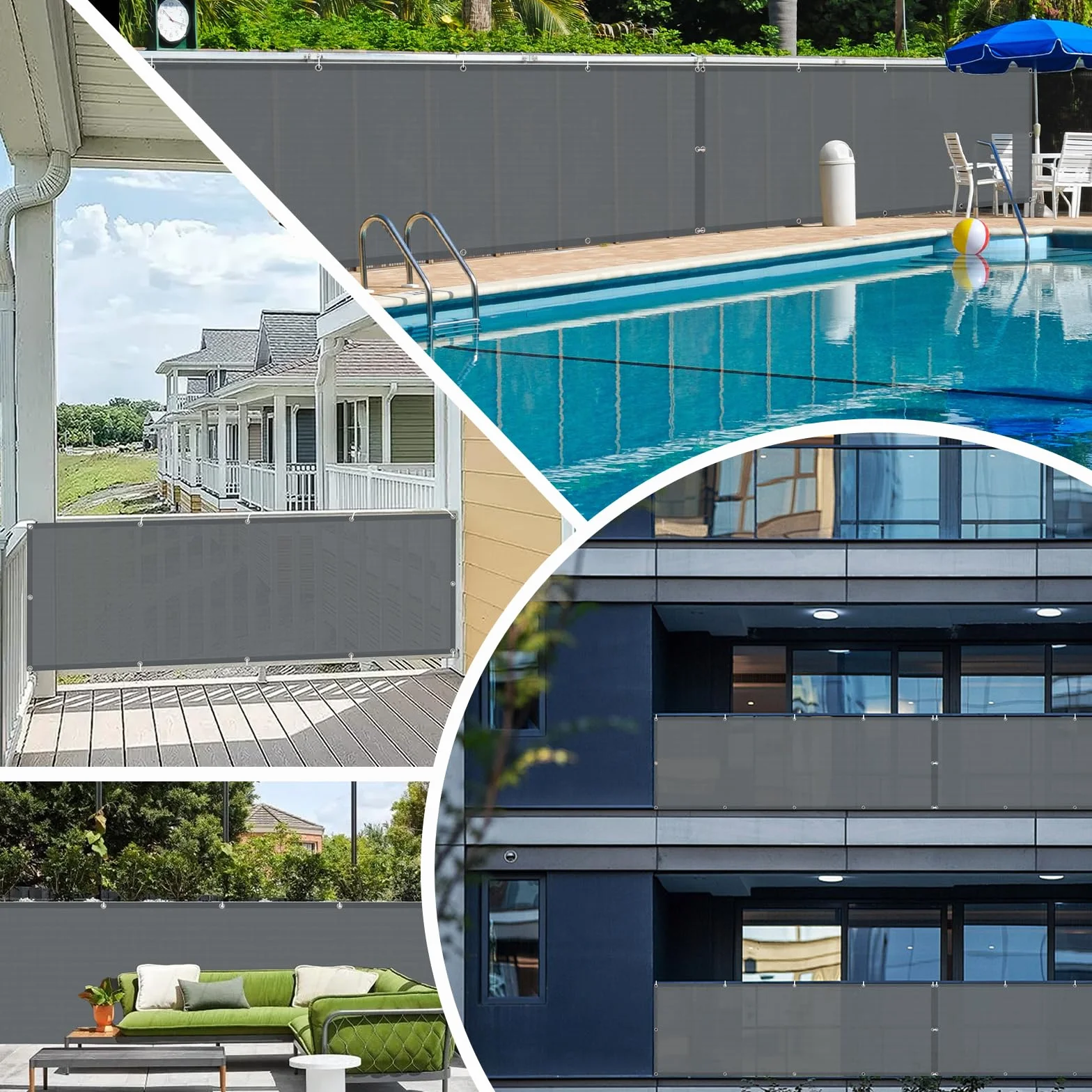 Brise Vue Balcon 90x300cm HDPE Protection UV Résistant pour Exterieur Terrasse Jardin Anthracite