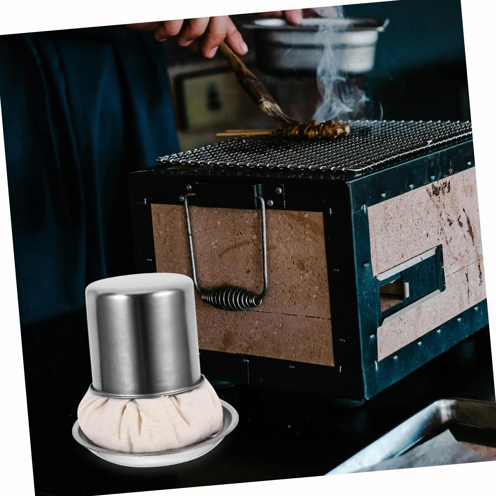 ABOOFAN Tampon Graisseur Crepiere en Acier Inoxydable Essuie-Glace Multifonctionnel pour Cuisine Barbecue