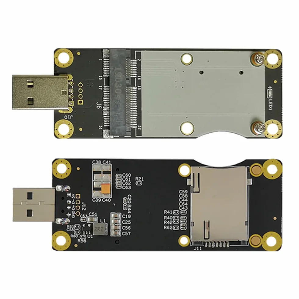 EXVIST Adaptateur Industriel 4G LTE Mini PCIe vers USB avec Emplacement pour Carte SIM pour Module WWAN/LTE 3G/4G pour Raspberry Pi M2M IoT