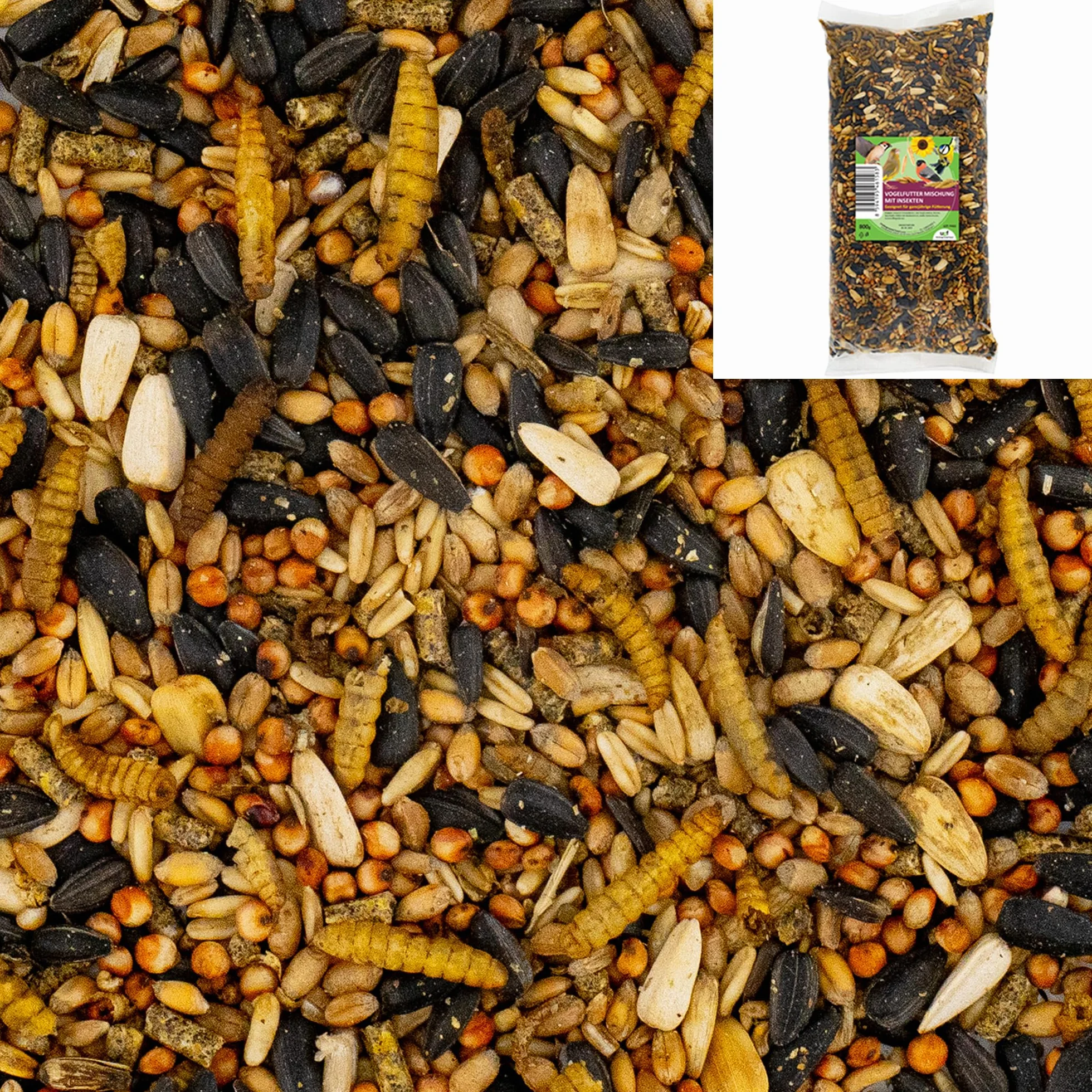 Nourriture pour oiseaux sauvages 800 g graines de tournesol larves mouches soldats granulés vers de farine
