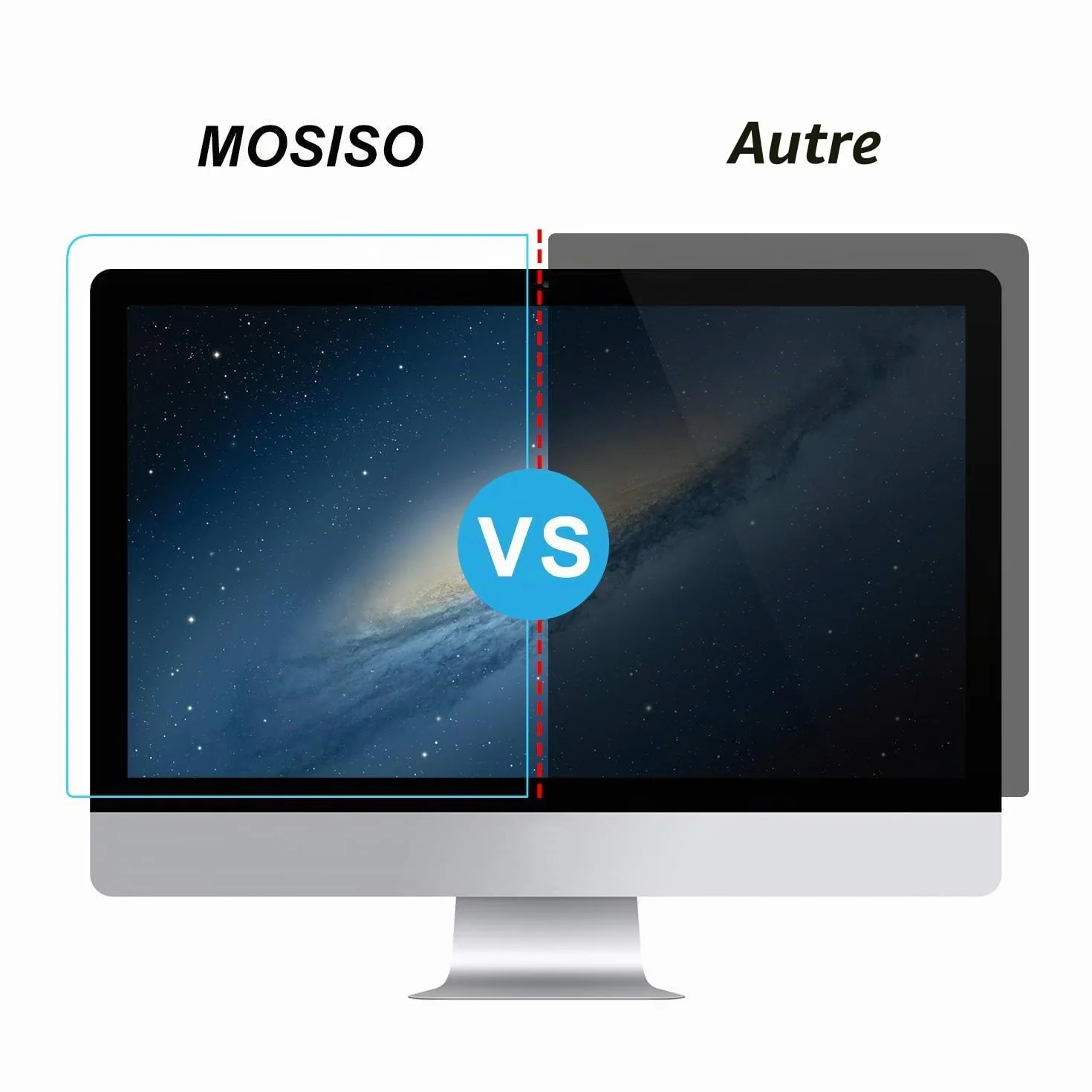 MOSISO Écran Protecteur Anti-Lumière Bleue Anti-UV 23-24 Pouces 16:9 PC LED 54x34 cm