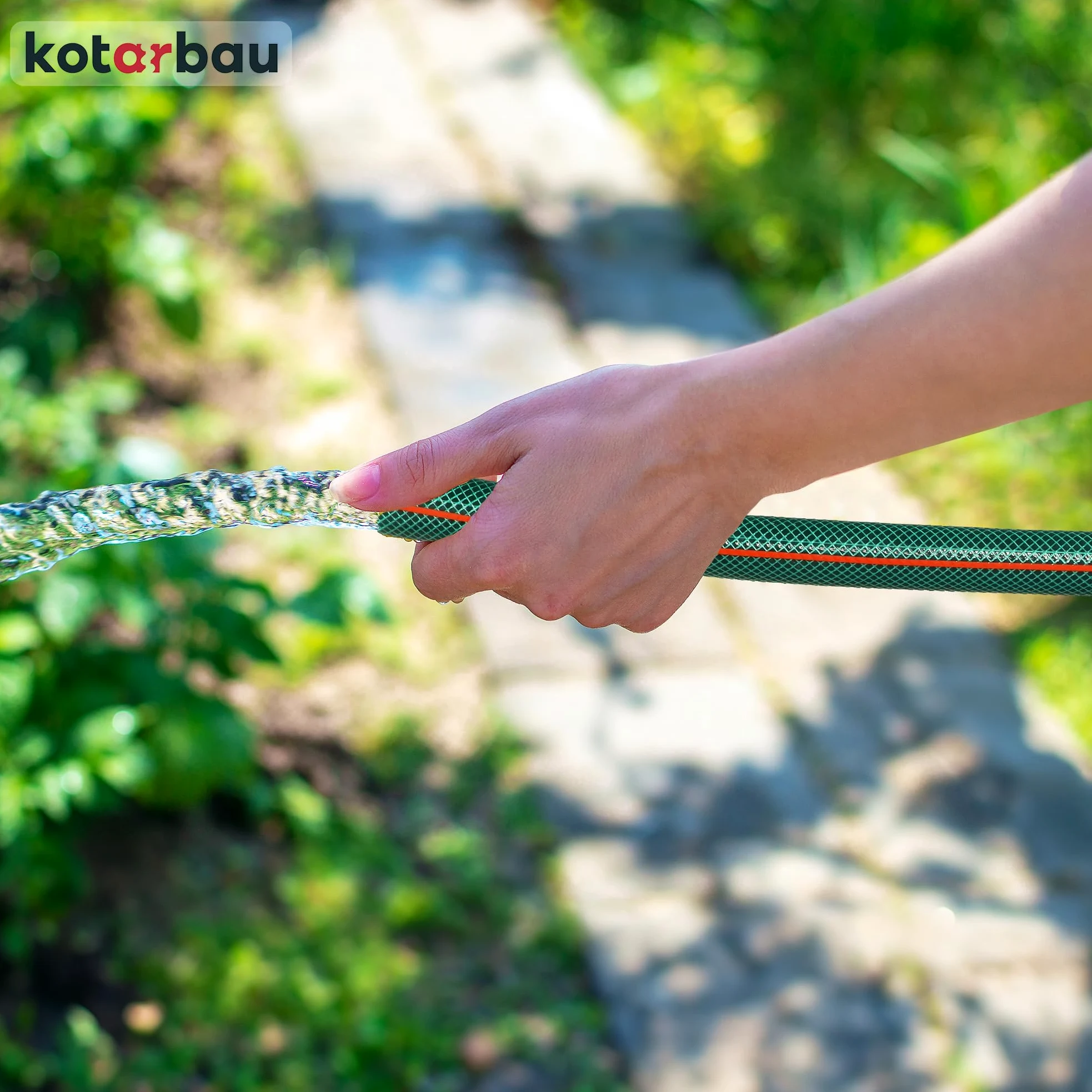 KOTARBAU® Tuyau d'arrosage professionnel, 4 couches, renforcé, pour arrosage des plantes, vert, 1/2", 30 m