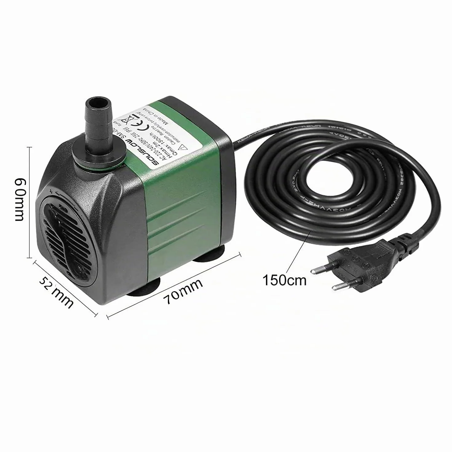 Pompe à eau submersible 15W 1000 L/H AC220-240V avec 1 buse pour aquarium