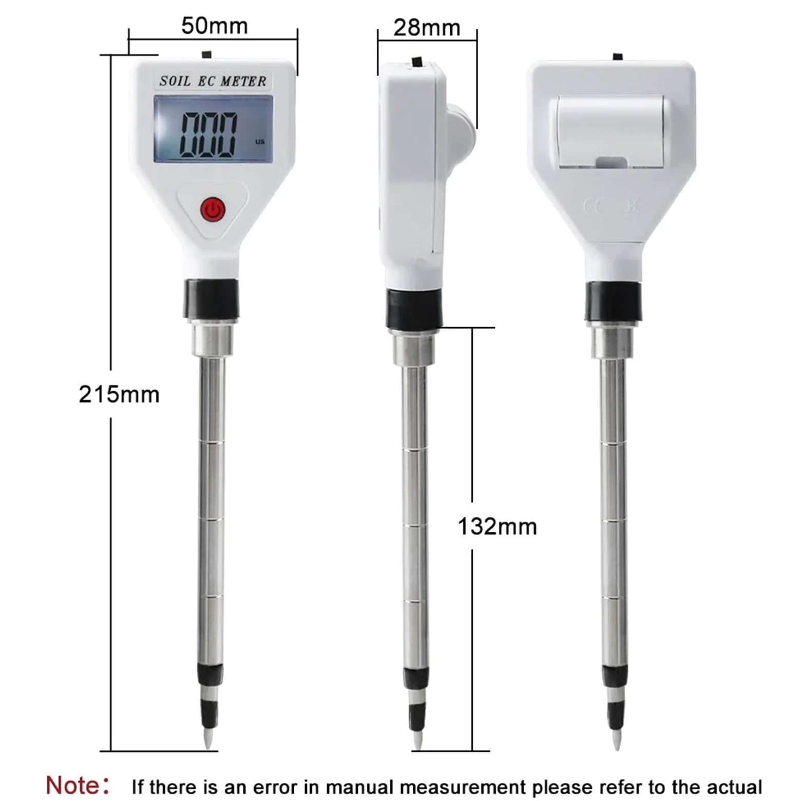 Compteur EC de Sol Professionnel 0-1999us/cm, sonde métallique Haute précision, testeur conductivité numérique ATC for Le Jardinage Fleurs et Les Terres agricoles Jardinage, Agriculture