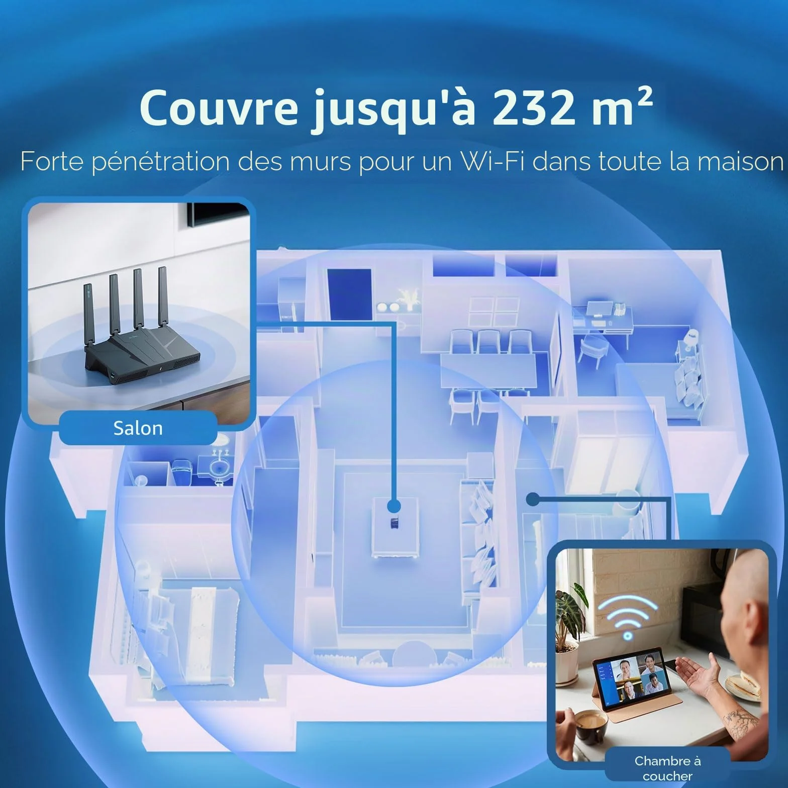 GL.iNet GL-BE6500 Flint 3e Routeur Wi-Fi 7 Double Bande Haut débit VPN 2,5 GHz