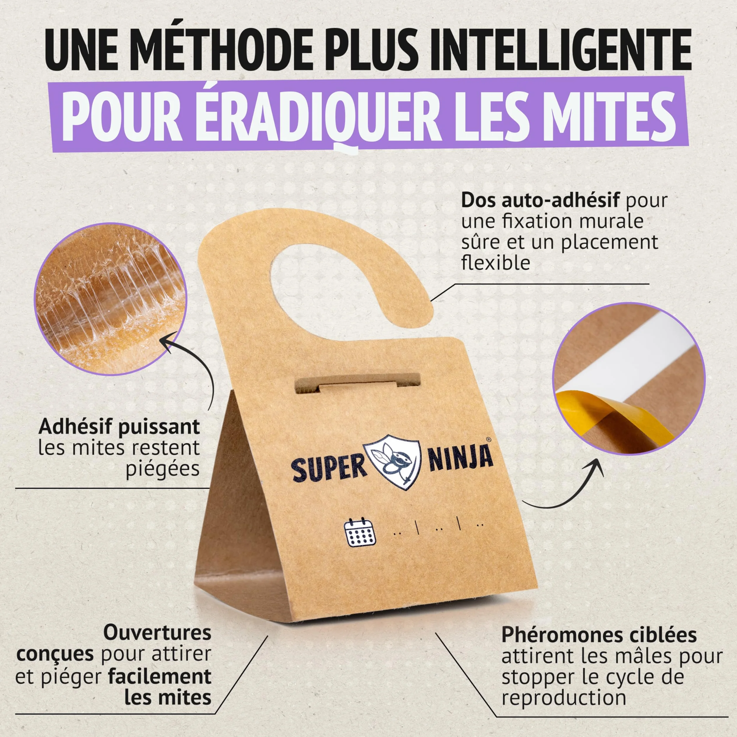 Piège Anti-Mites Textiles Lot de 10 – Anti-Mites Vêtements Penderie – Piège à Phéromones Armoire