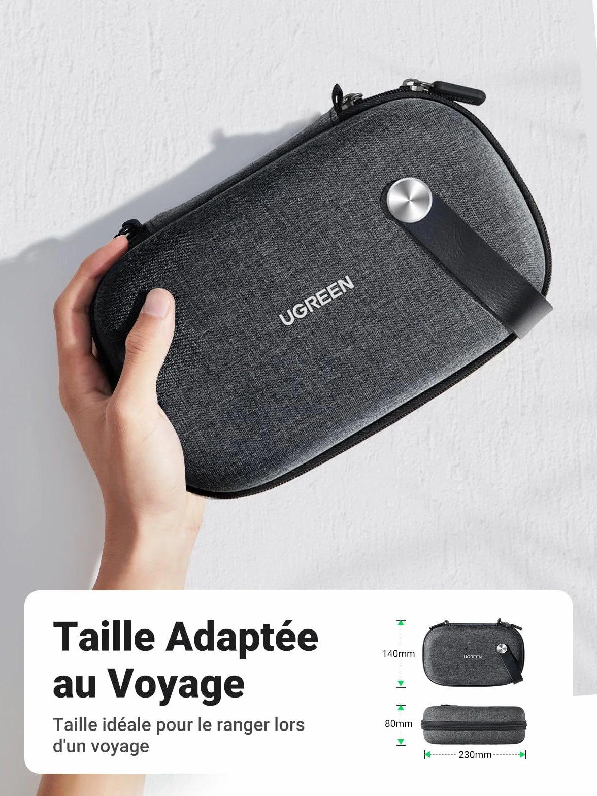 UGREEN Sac Rangement Accessoires Électroniques Antichoc Voyage Organisateur pour Chargeur Batterie