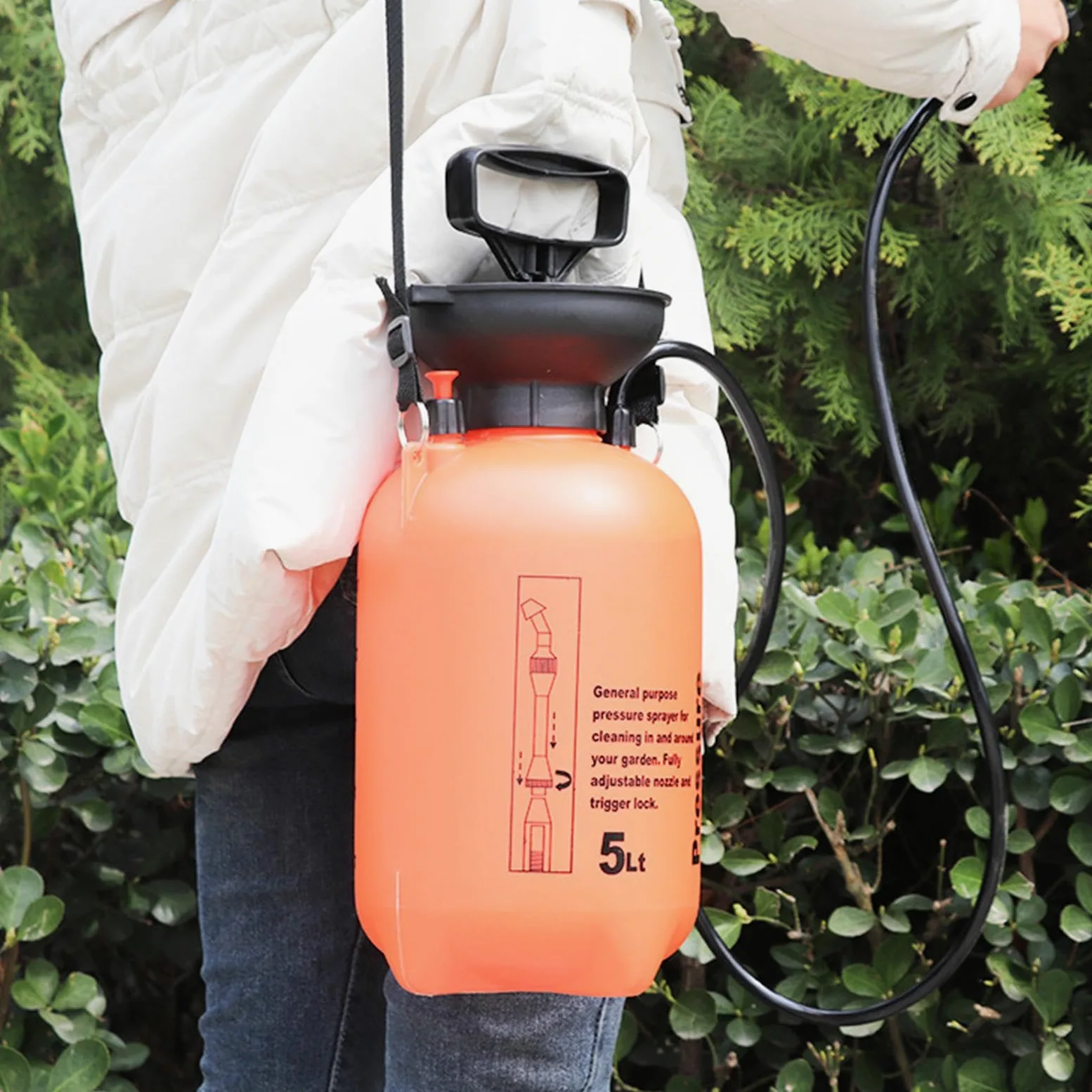 Pulvérisateur de Jardin Manuel Robuste, Pompe à Main Portable, Outil D'arrosage des Plantes, Sangle Rembourrée, Idéal pour L'entretien du, 5L