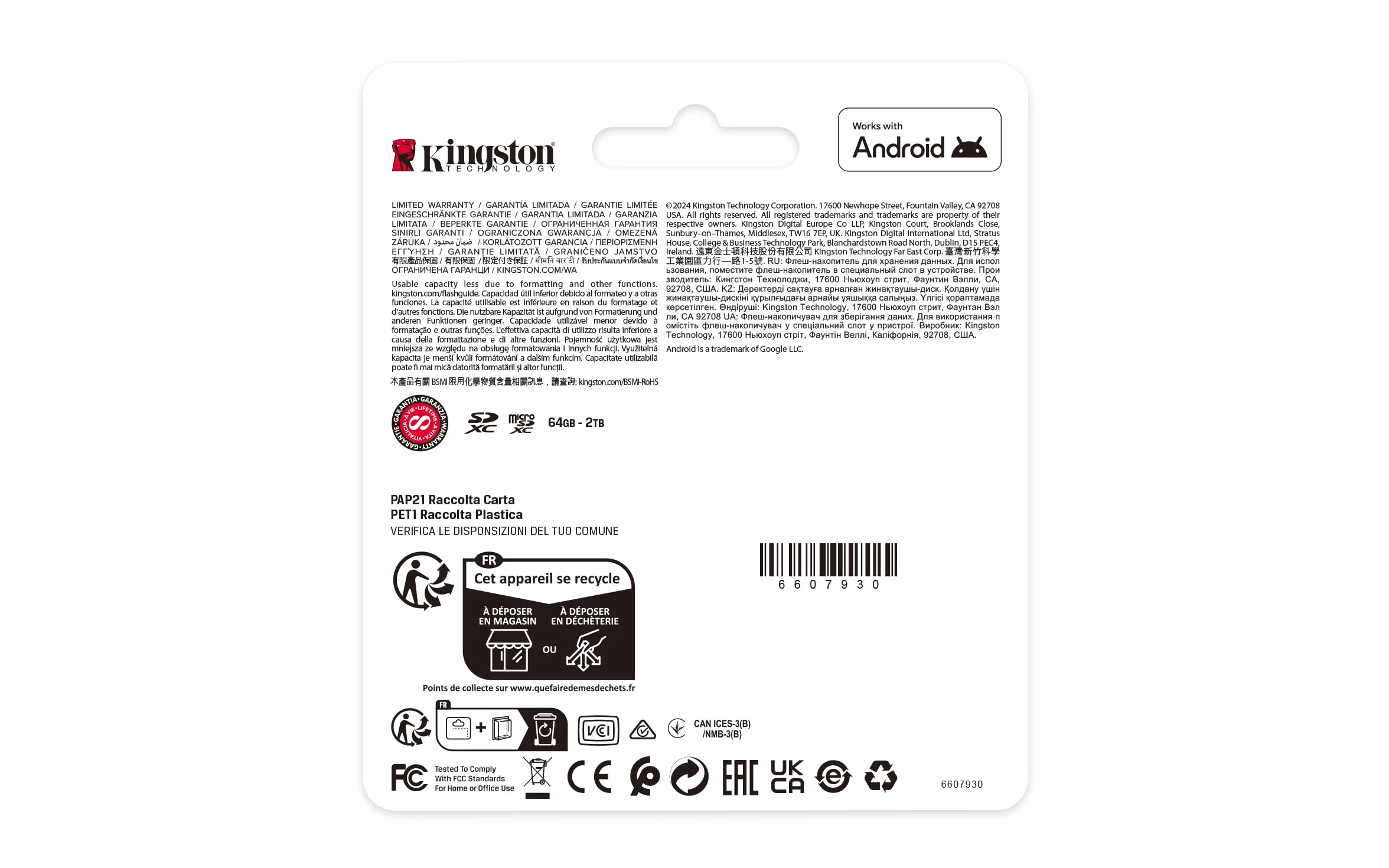 Kingston Canvas Select Plus Carte mémoire microSD 128GB microSDXC Gen3 150MB/s A1 Adaptateur SD Inclus