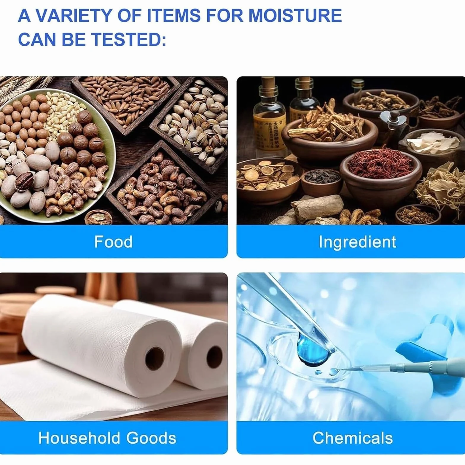 Humidimètre halogène portable, analyseur d'humidité alimentaire de laboratoire avec lisibilité de 0,01 %, 3 modes de séchage, réglable de 40 à 230 °C, pour nourriture, plantes