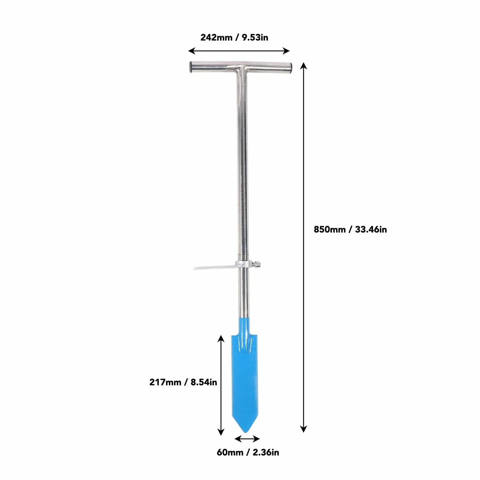Aramox Outil de plantation en acier inoxydable avec pelle amovible pour jardinage agricole et forestier
