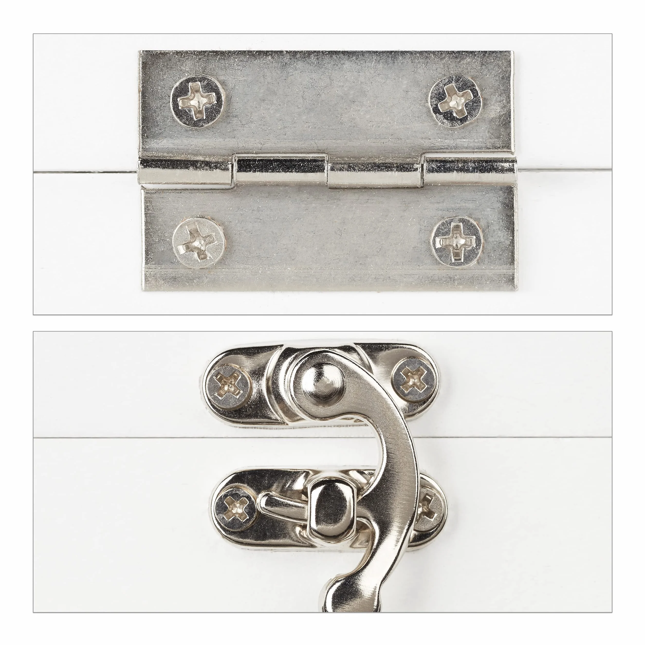 Relaxdays Mini Serre intérieur, Lot de 2, pour Le Rebord de fenêtre, en Verre et MDF, Herbes, Fleurs, 2 Tailles, Blanc