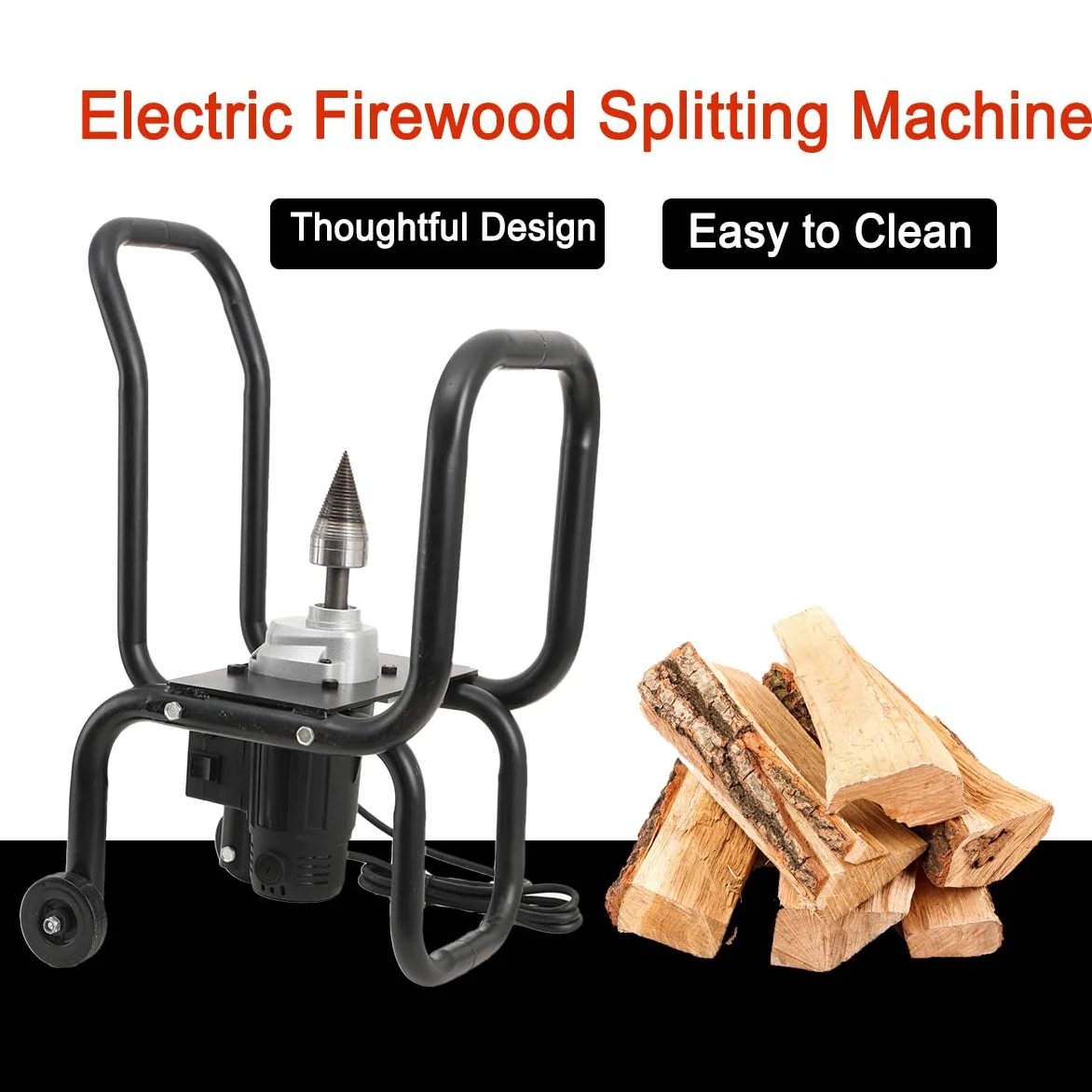 Fendeur de bûches à bois électrique, 220V 2000w 420U/min Fendeuse À Bois Électrique, Fendeur de Bois Jusquà 20cm, Approprié pour Fendeur de Bois de Bûcher Dans les Usines de Bois
