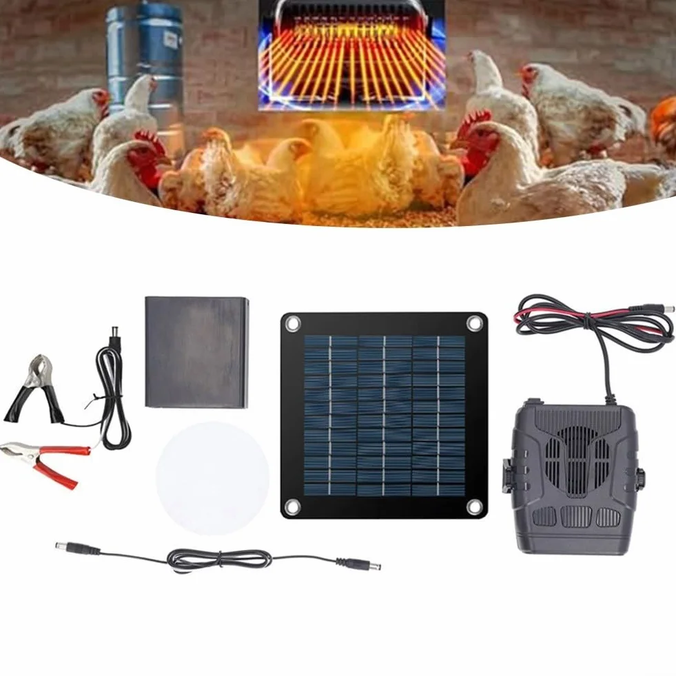 Chauffage solaire pour poules 20W sans batterie portable hiver