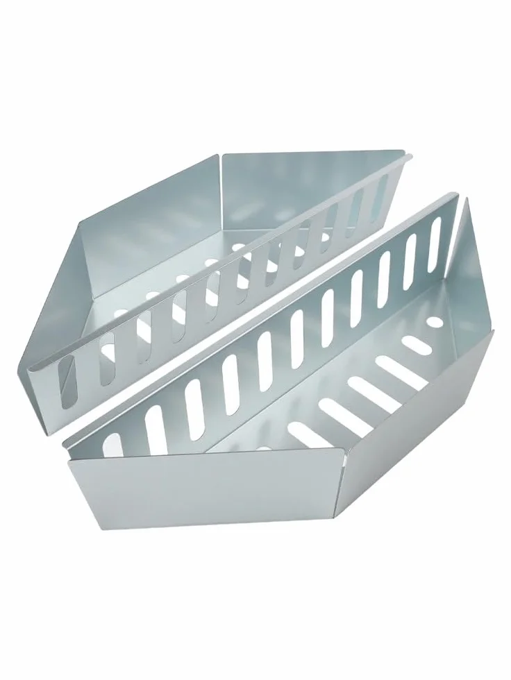 Boîtes à charbon de bois pour barbecue en acier inoxydable - Lot de 2 - Chaleur indirecte