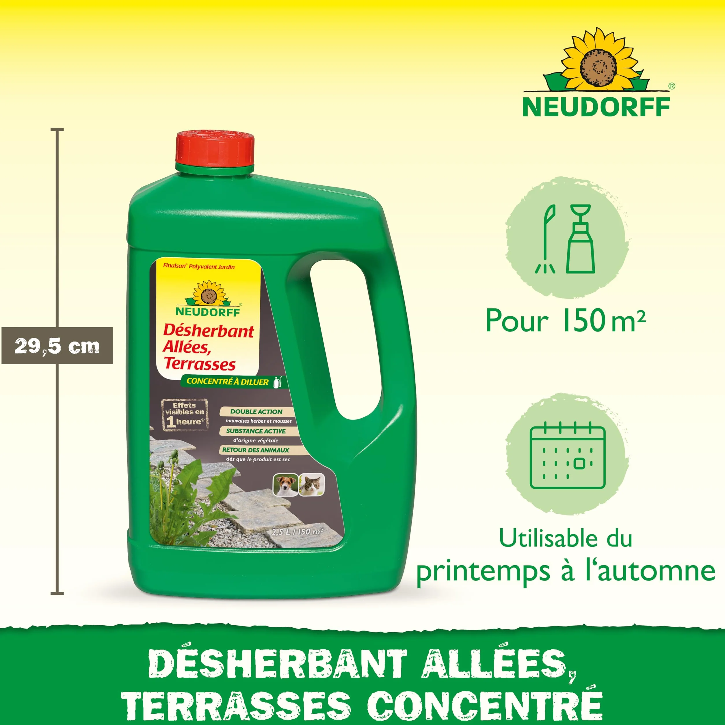 Neudorff Finalsan Désherbant Allées Terrasses 2,5 L sans glyphosate action rapide
