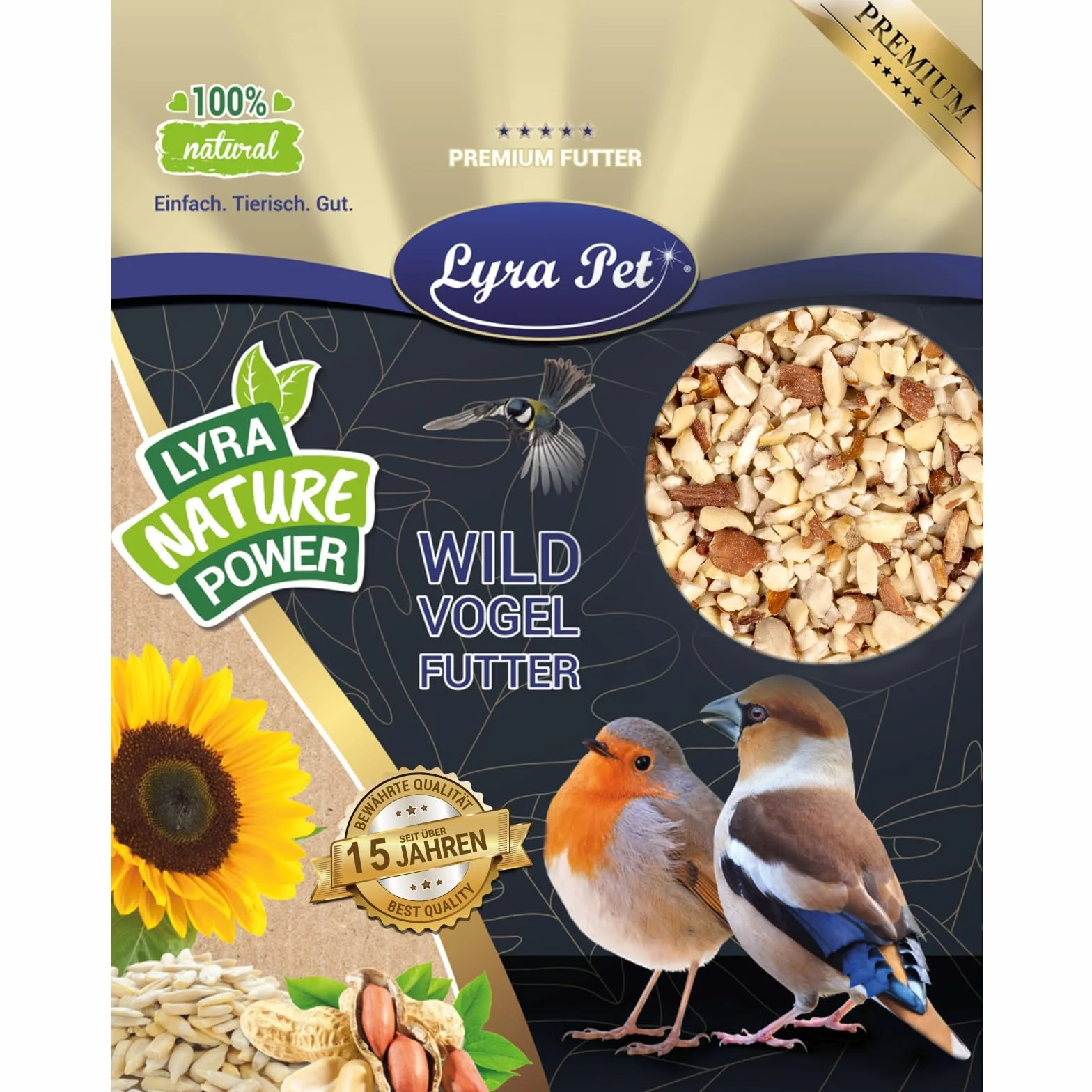 Lyra Pet® cacahuètes hachées avec peau 20 kg nourriture pour oiseaux sauvages