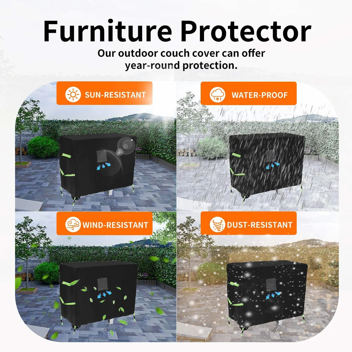 Housse de Protection Chariot Plancha 100x60x90 cm Imperméable Polyester