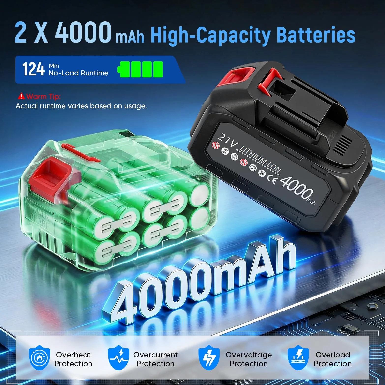 Élagueuse sur perche sans fil 4 en 1, mini tronçonneuse sans balais 6 et 8 pouces avec 2 batteries de 4000 mAh, portée de 4,6 m, outil de jardinage pour l'élagage et la coupe de branches