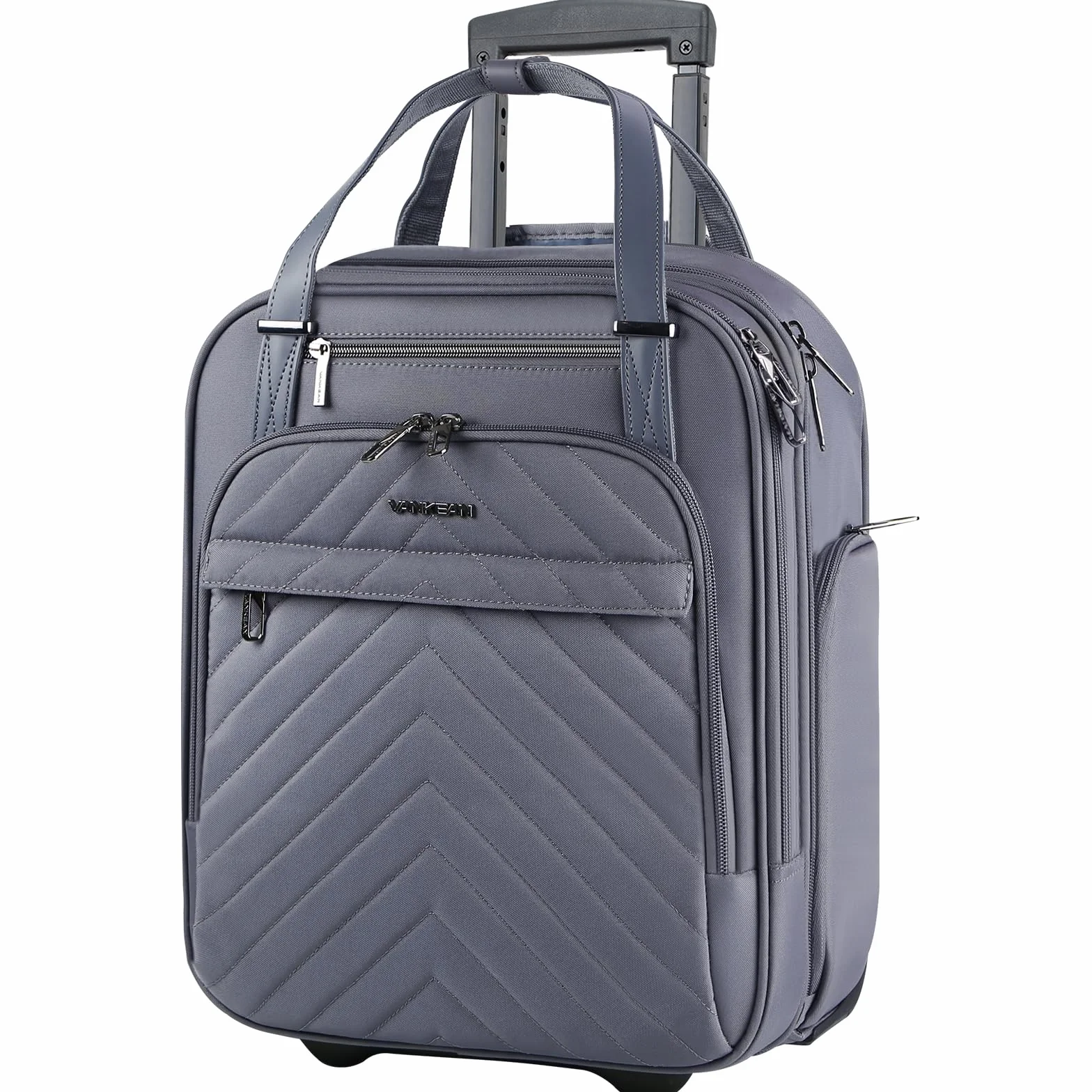 VANKEAN Valise de Nuit légère 40.6 cm 16inch Bagages Souples sous le siège Gris foncé