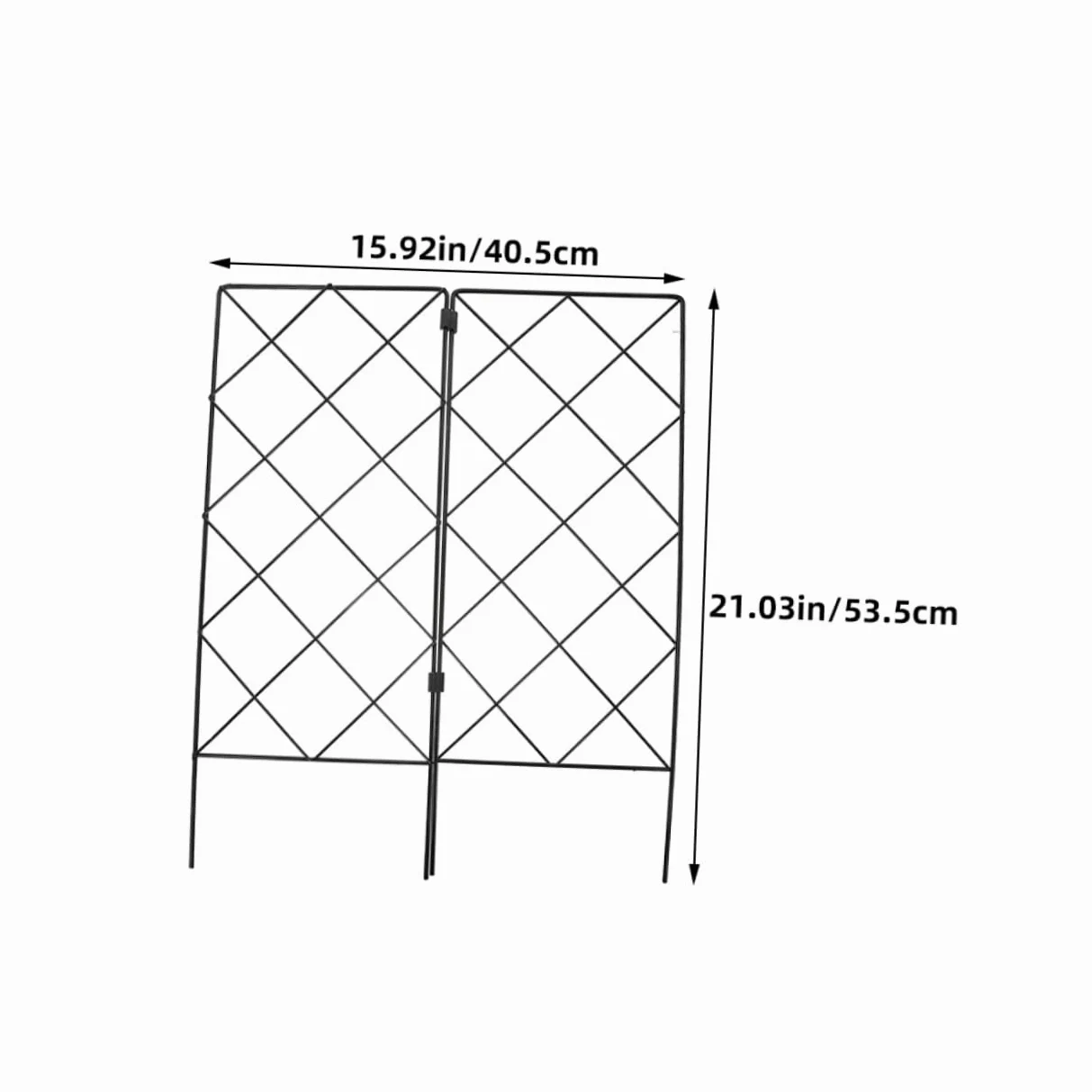 ibasenice Treillis de Jardin Support pour Plantes Grimpantes et Vigne en Fer Noir Pliables Lot de 2 Usage Maison et Jardin