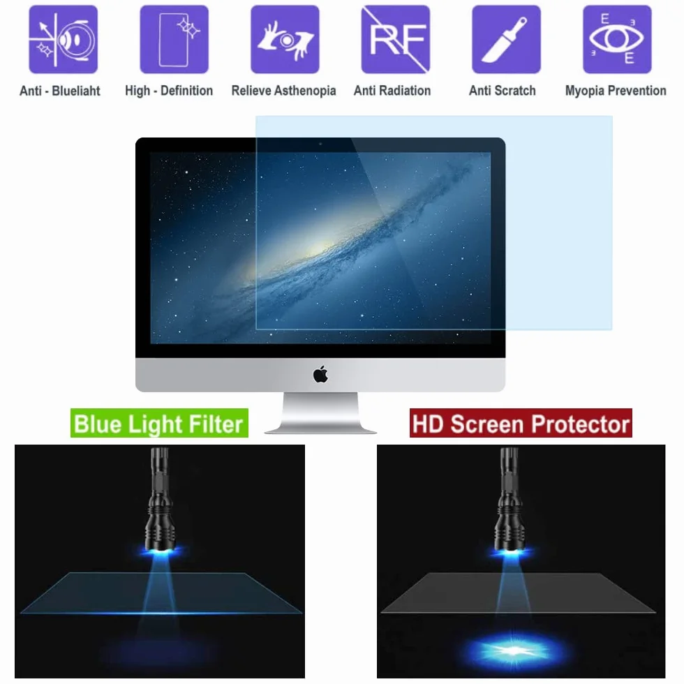 AiMok Filtre Anti-Lumière Bleue 18.5" Moniteur Protection des Yeux Anti-Reflet Écran PC 16:9
